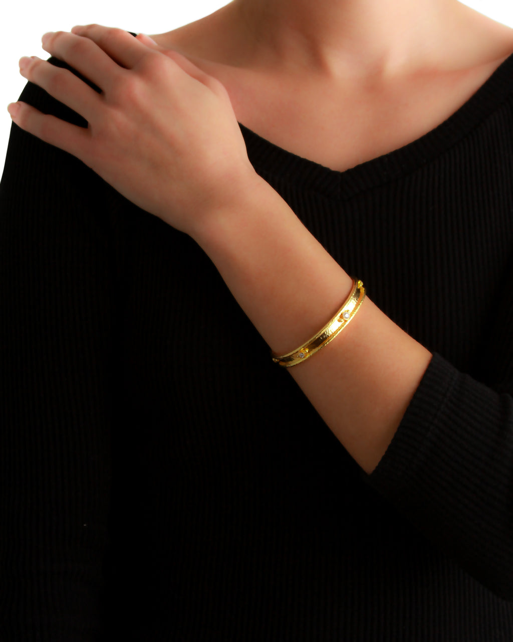 Flat Thin Diamond Bangle