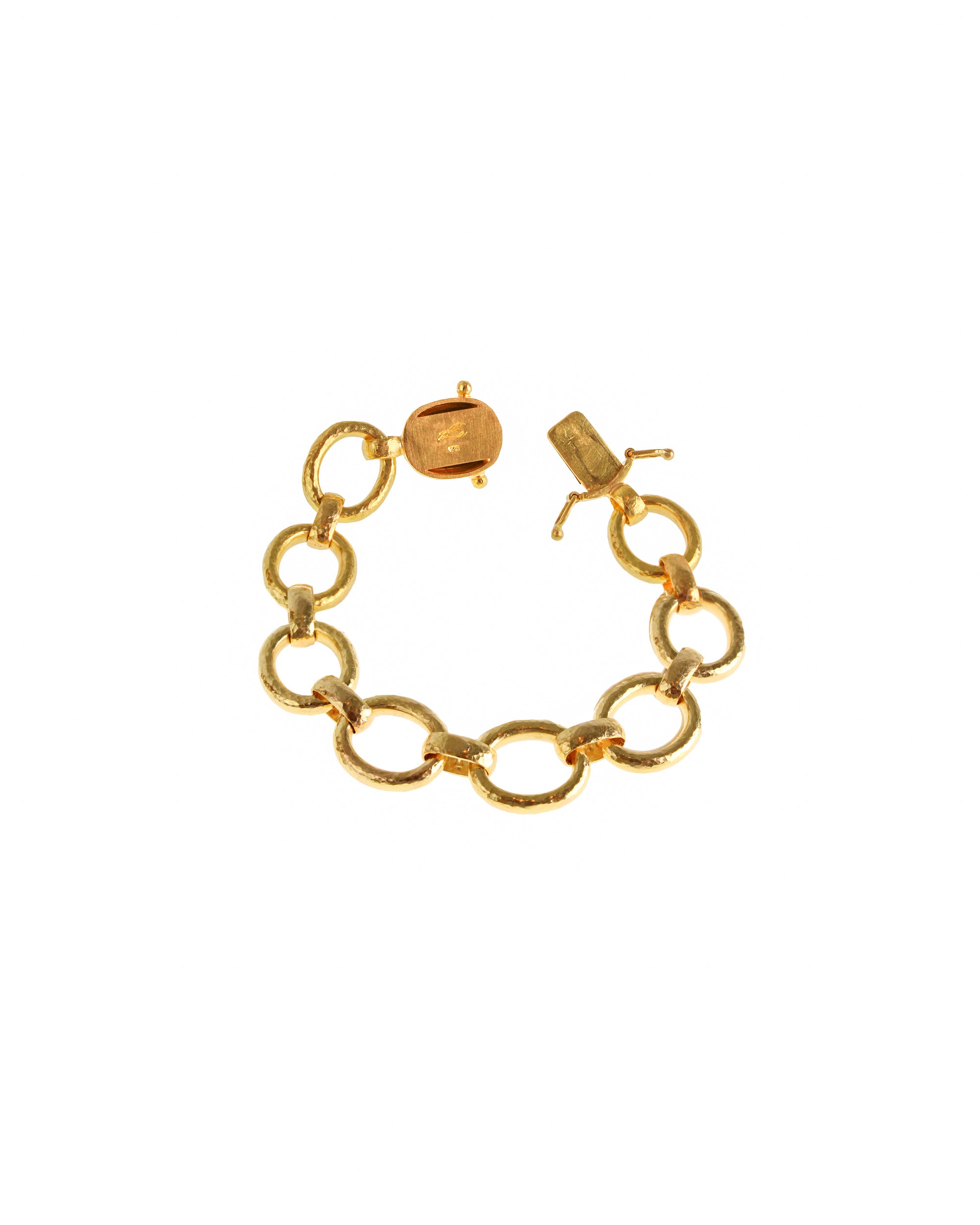 Smooth Link Bracelet with 'Fat Bee' Clasp