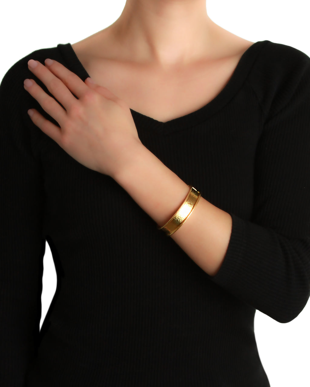 Flat narrow bangle bracelet