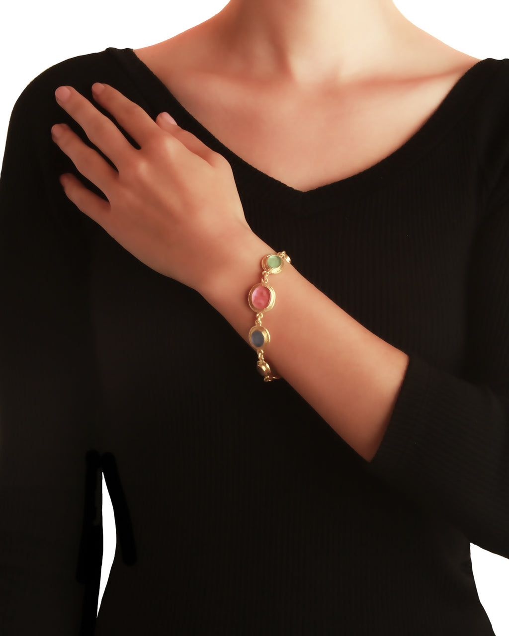 Small Oval Venetian Glass Intaglio Bracelet