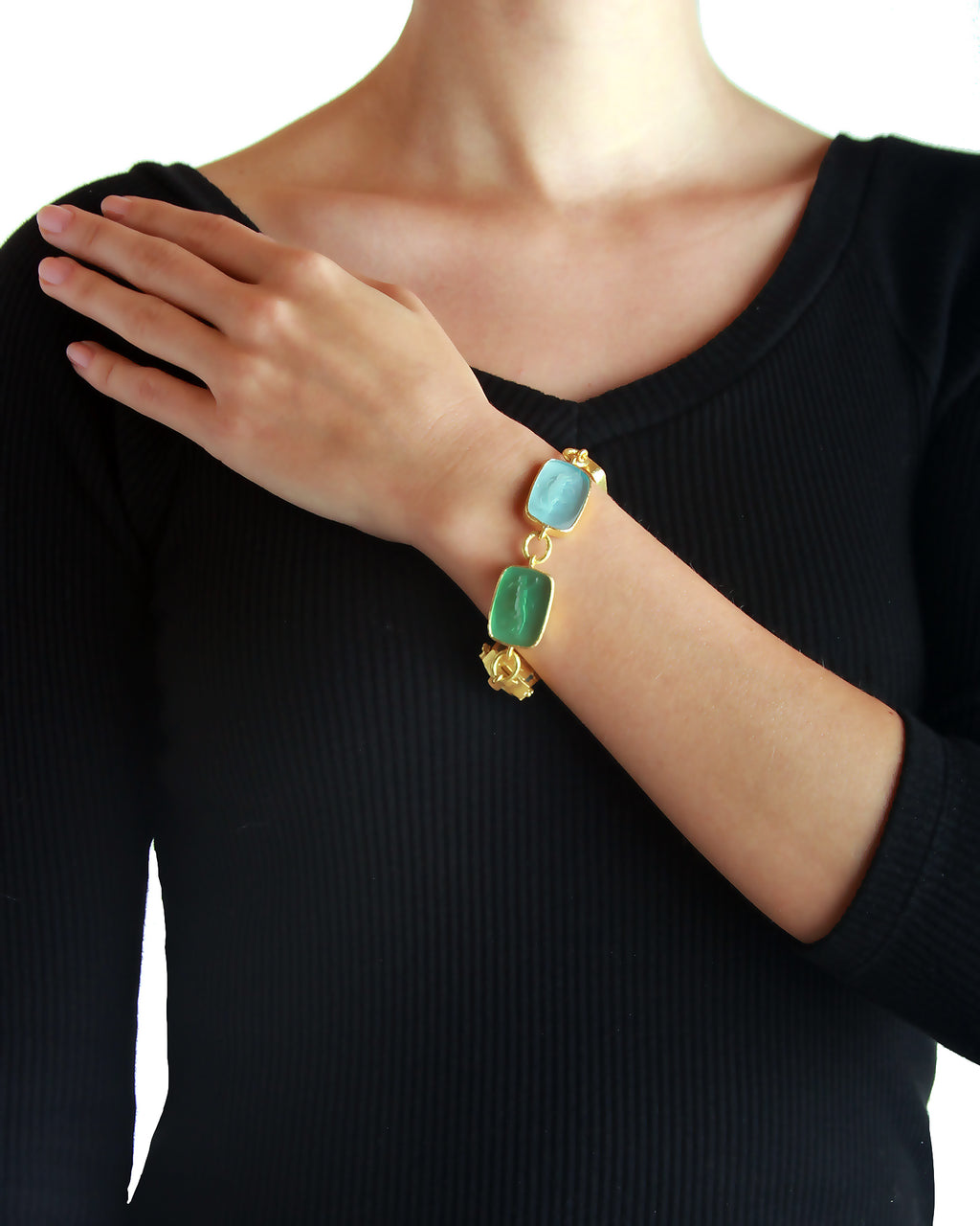 Pastel Venetian Glass Intaglio 'Muse' Bracelet