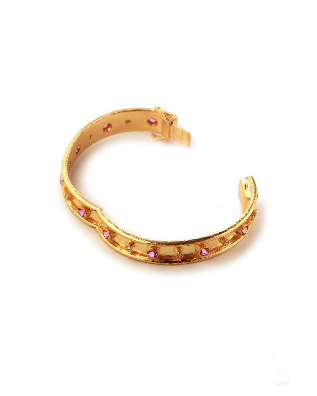 Pink Sapphire and Diamond Bangle