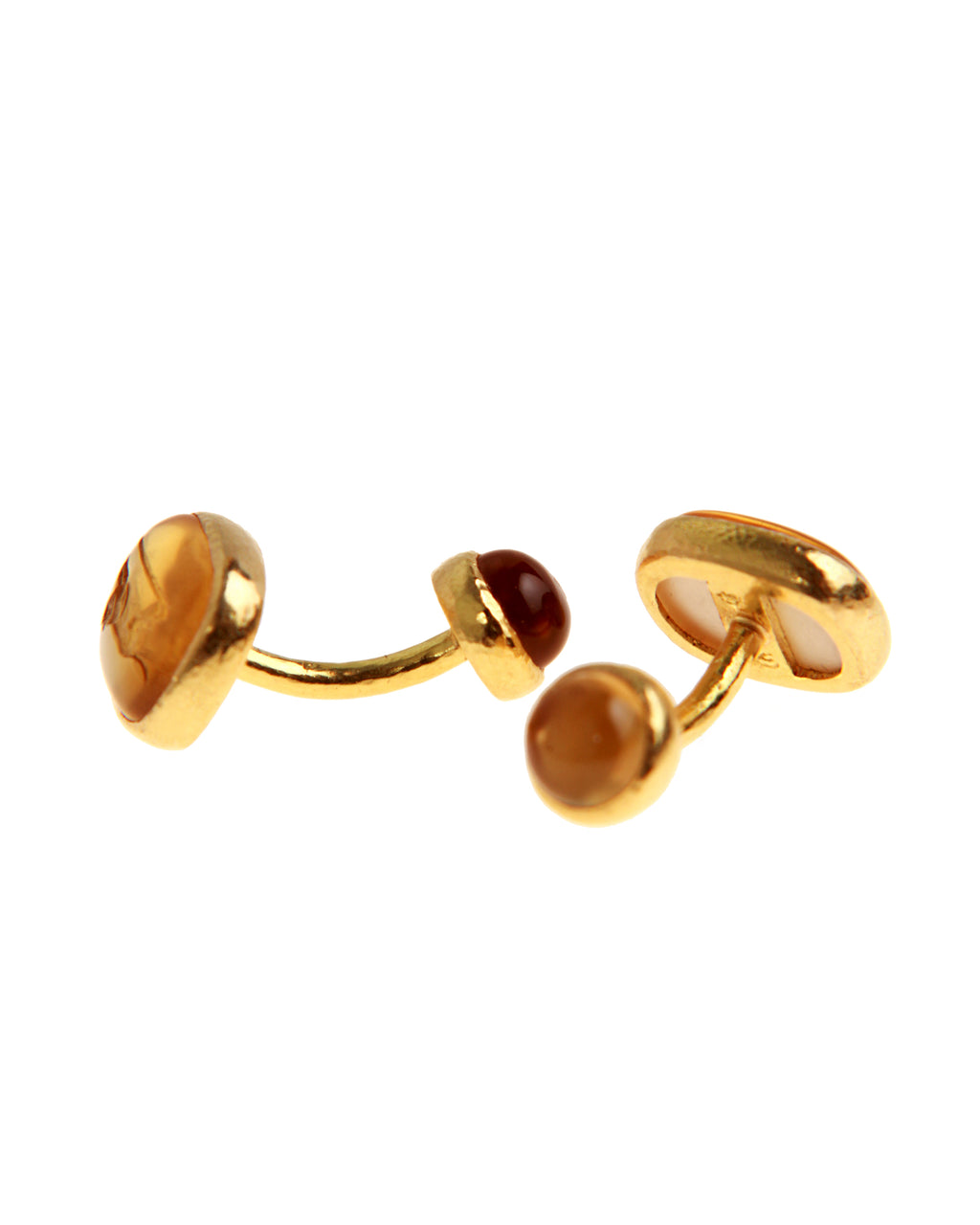 Citrine 'Cushion Dog' Cufflinks