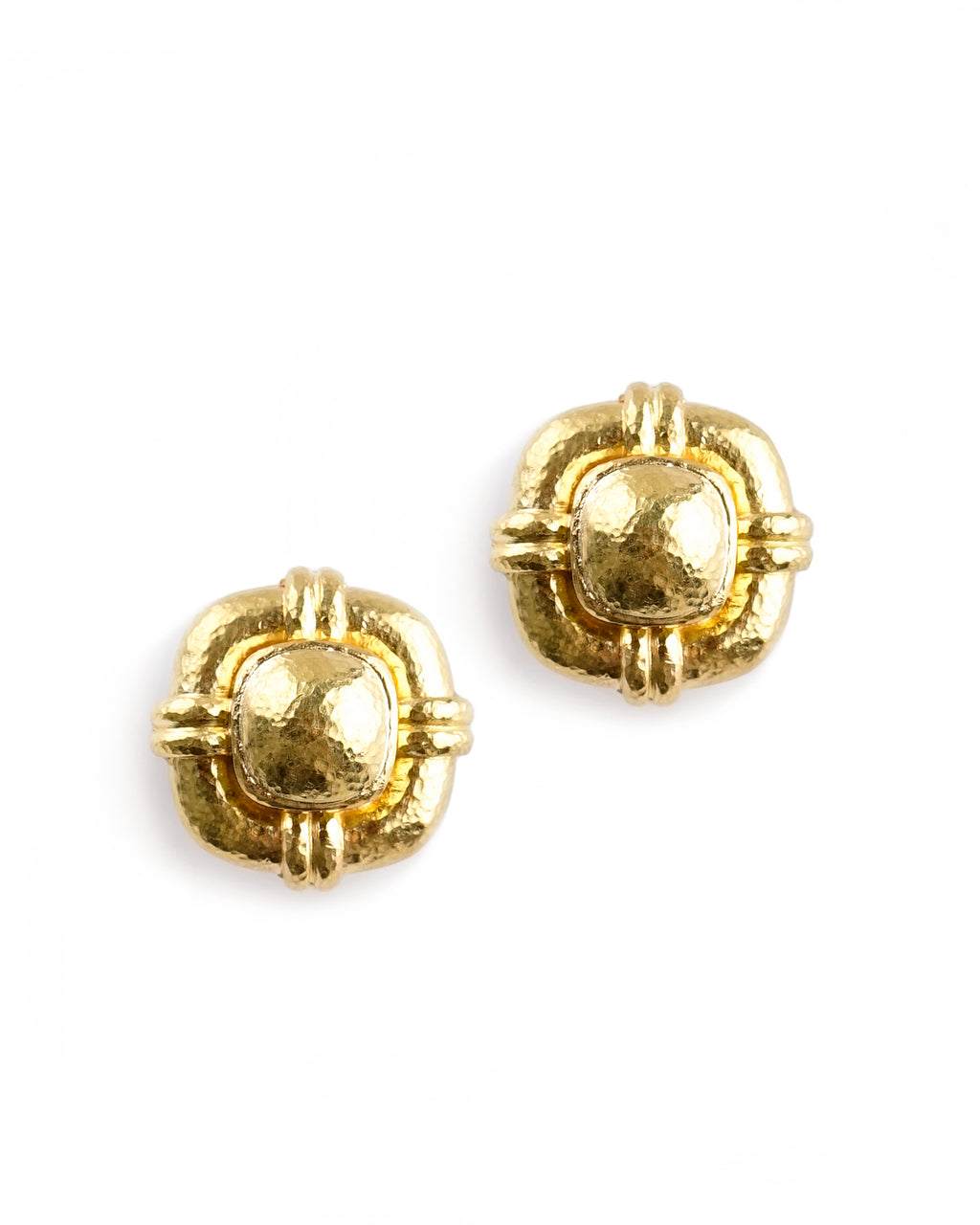 Square Gold Dome Earrings