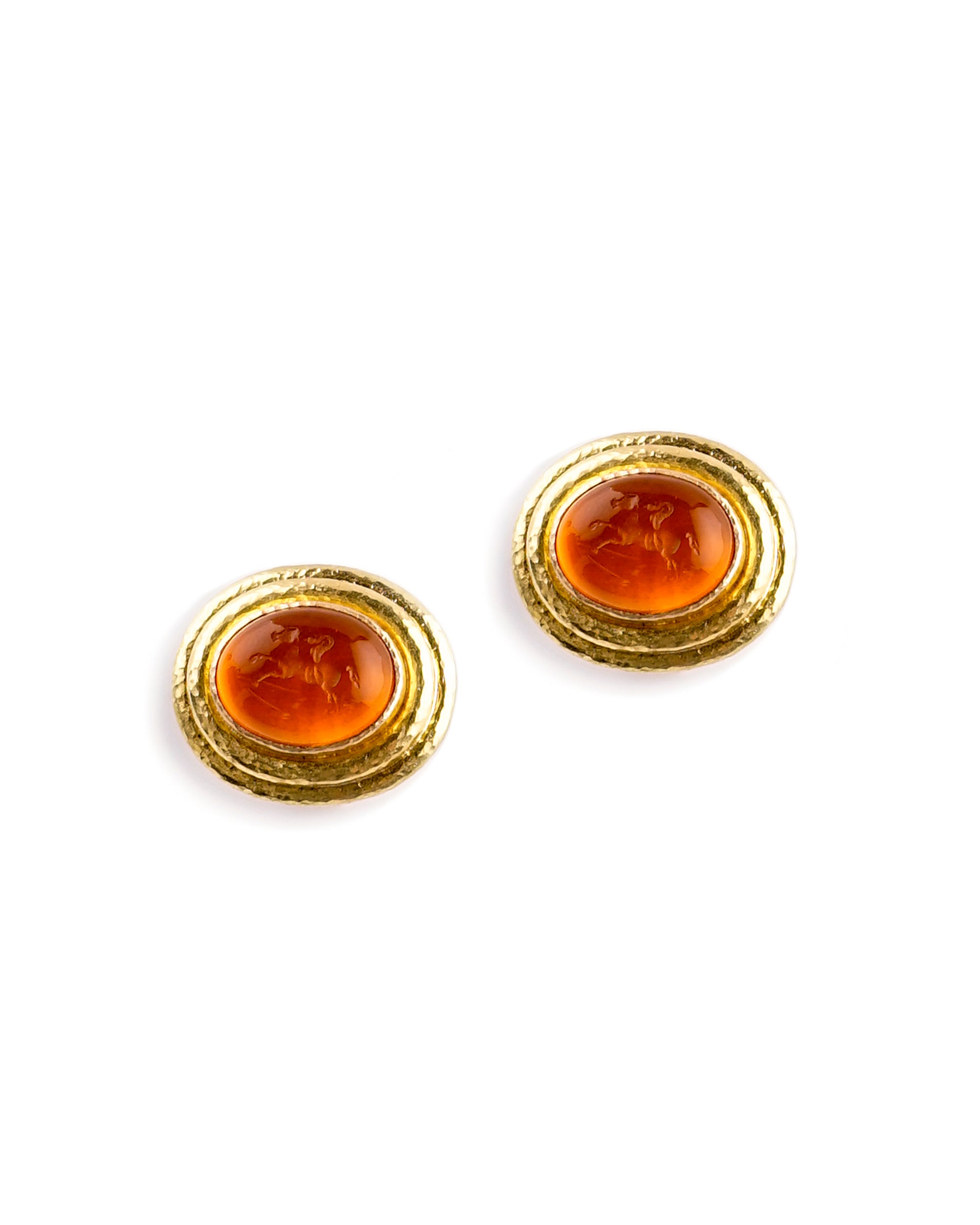 Amber 'Cabochon Equestrian' Earrings
