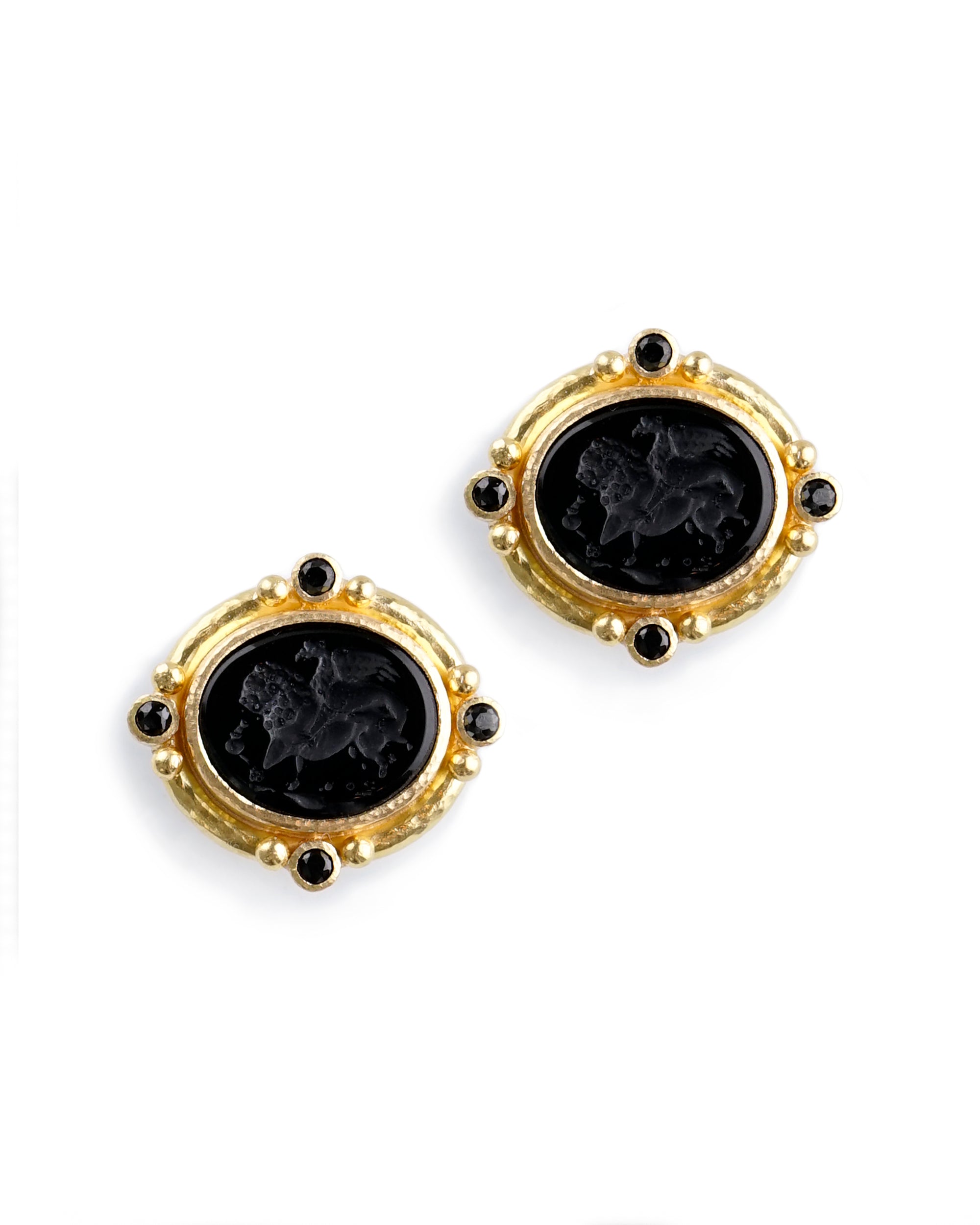 Black 'Griffin and Lion' Earrings in Black
