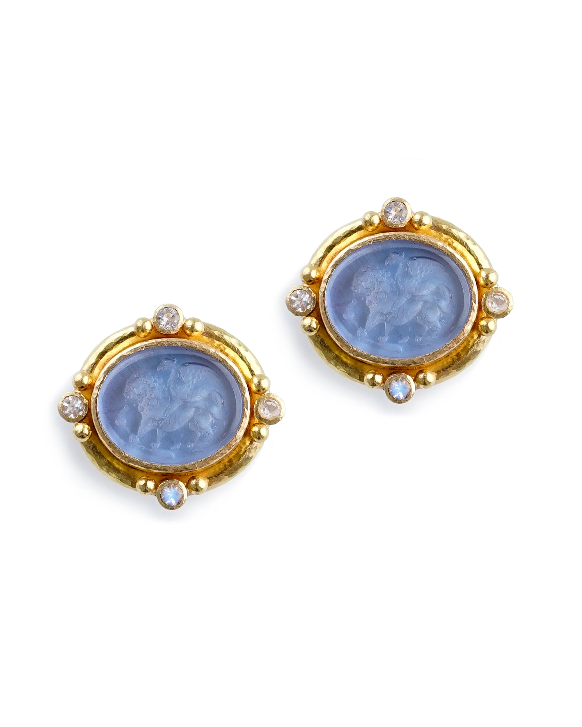 Cerulean 'Griffin and Lion' Earrings
