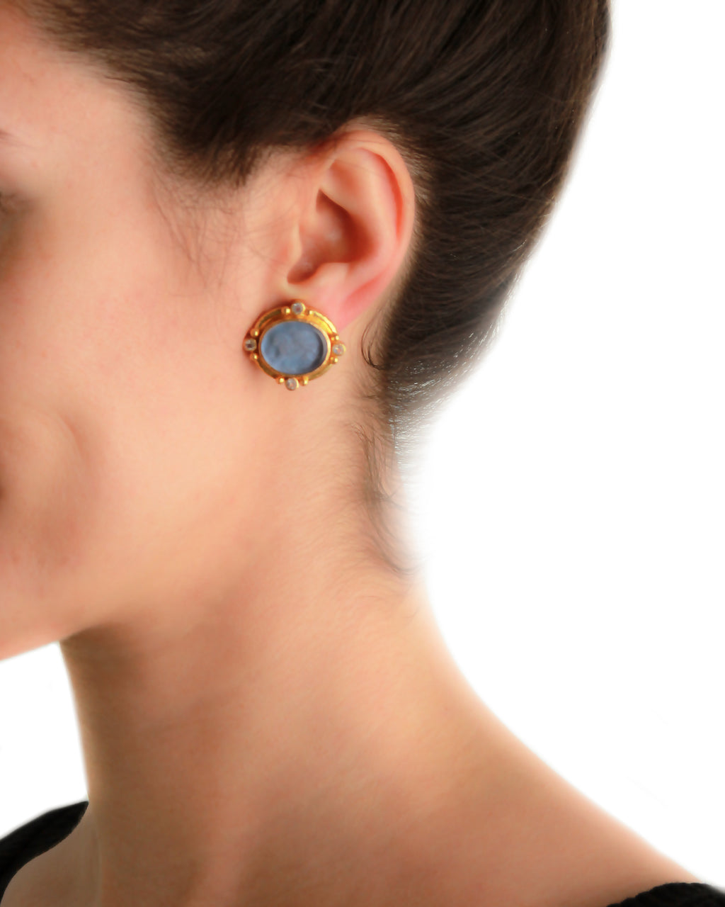 Black 'Griffin and Lion' Earrings in Black