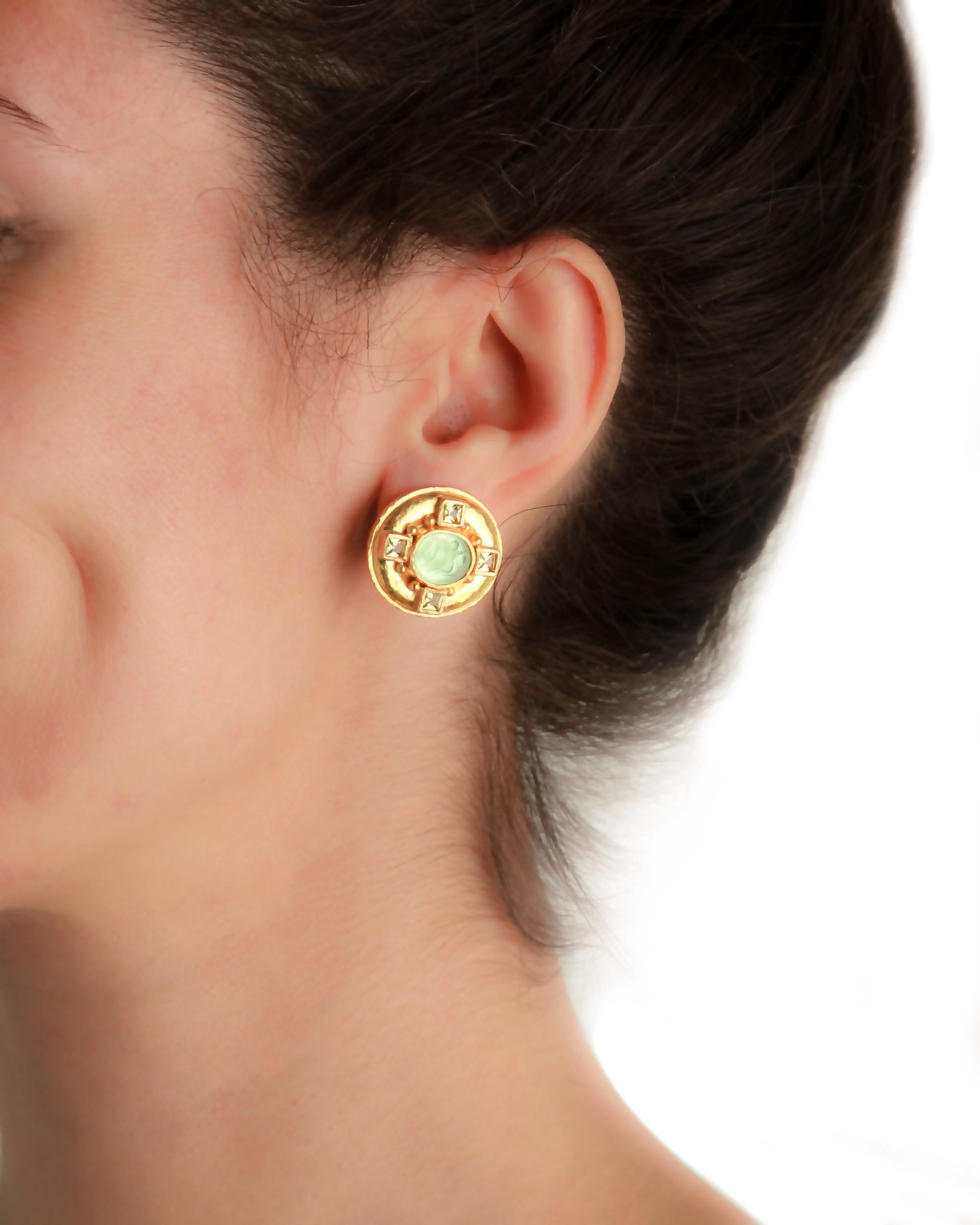 Crystal 'Cherub with Rooster' Earrings