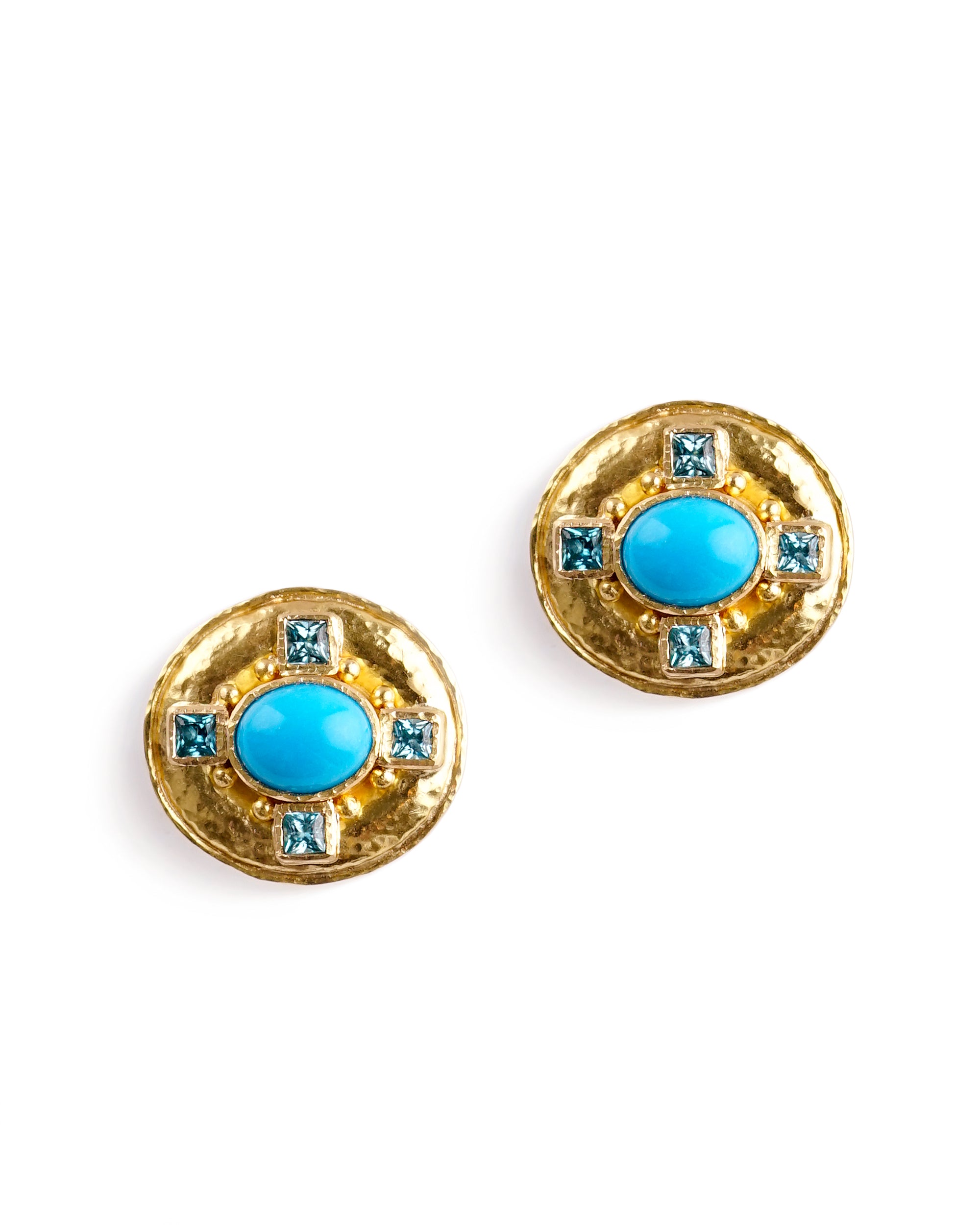 Sleeping Beauty Turquoise and Blue Zircon Earrings