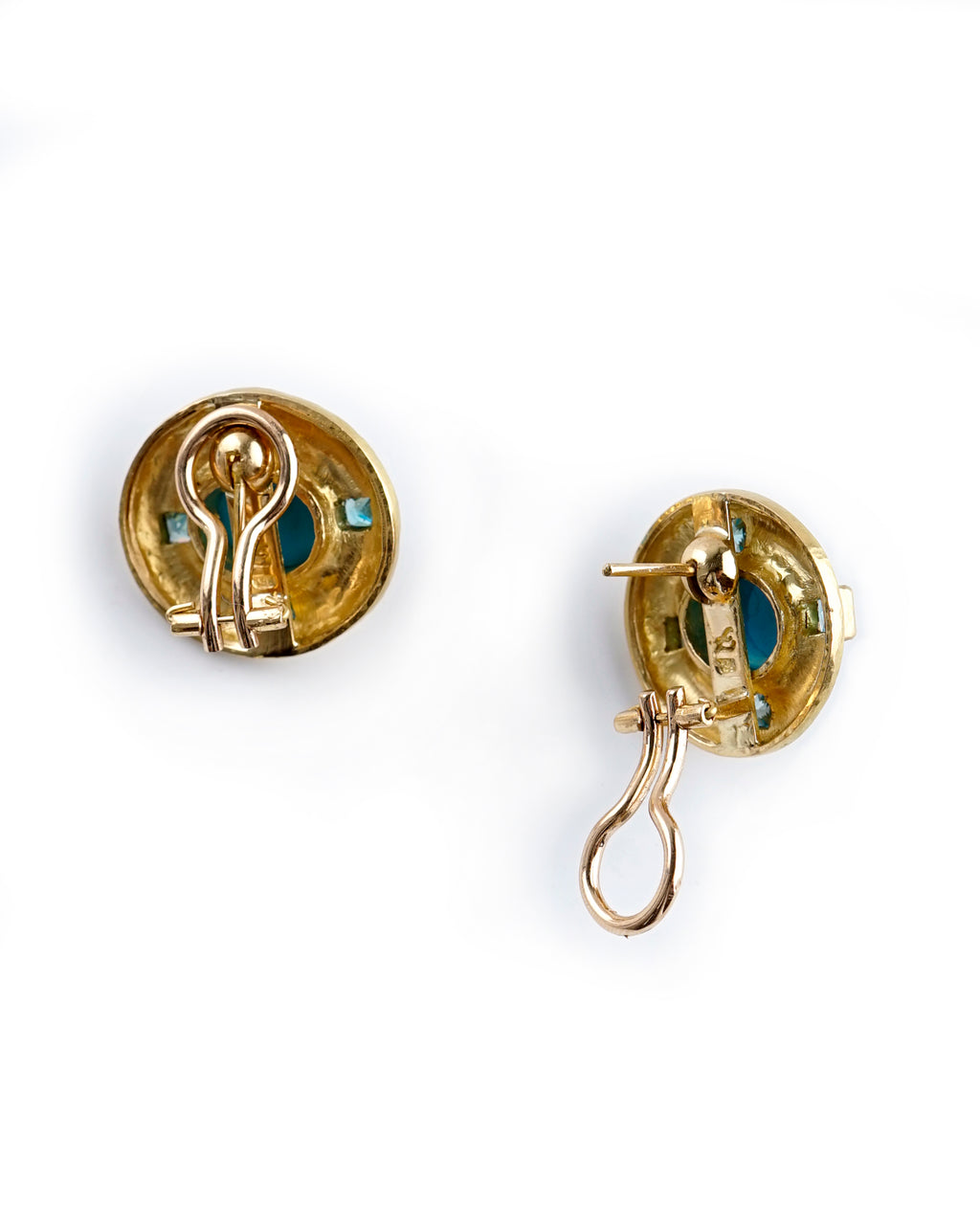 Sleeping Beauty Turquoise and Blue Zircon Earrings