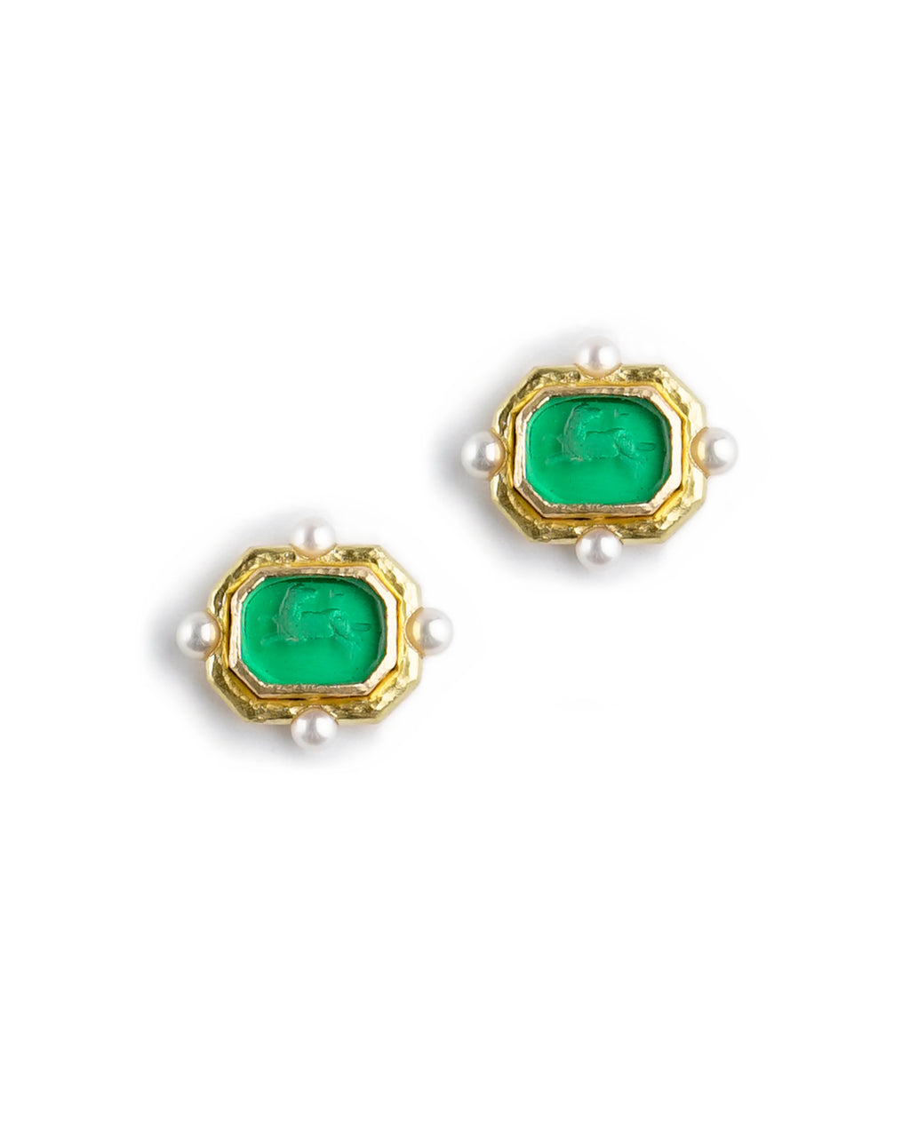 Green 'Chimera' Stud Earrings