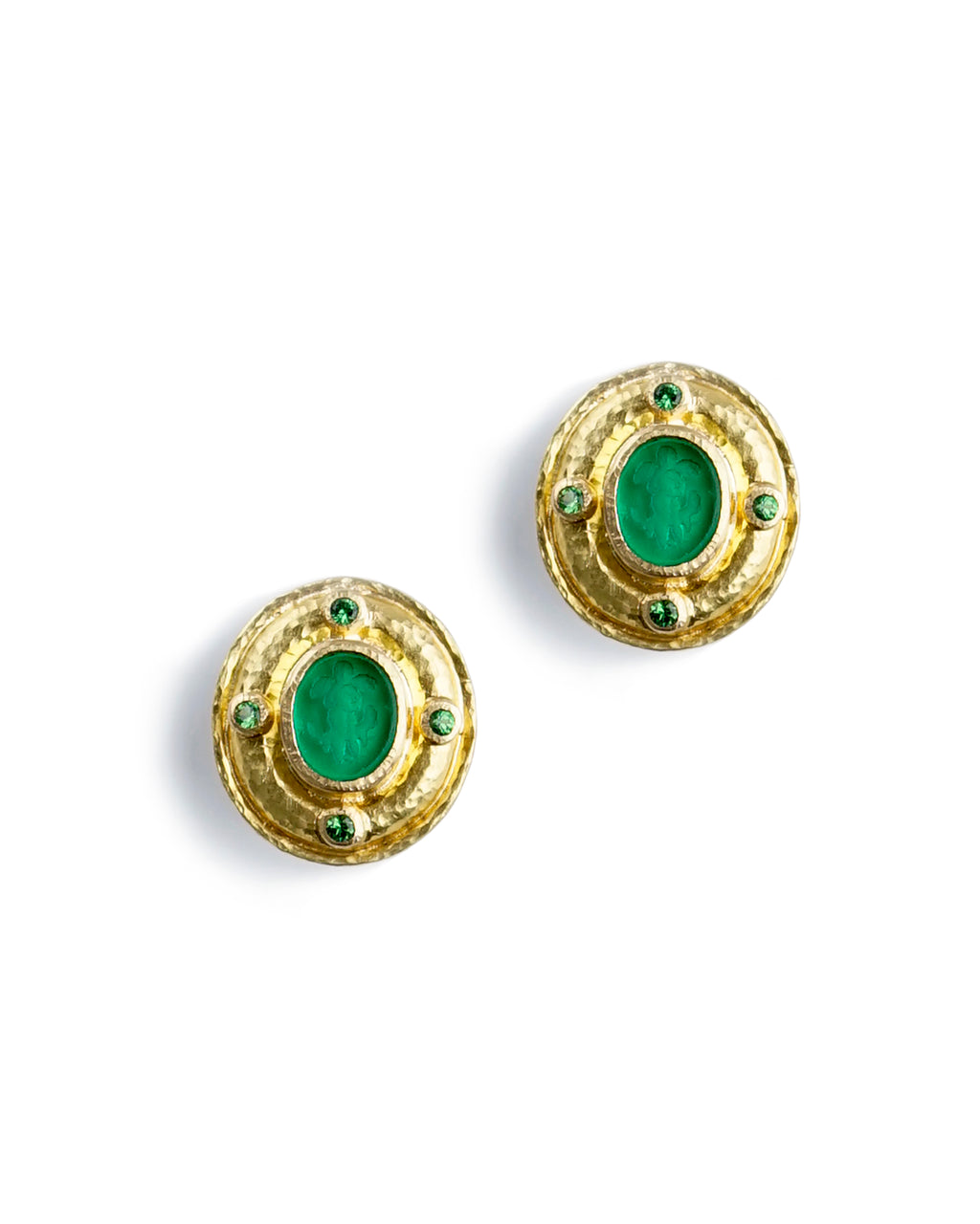 Green 'Micro Angel and Dog' Earrings