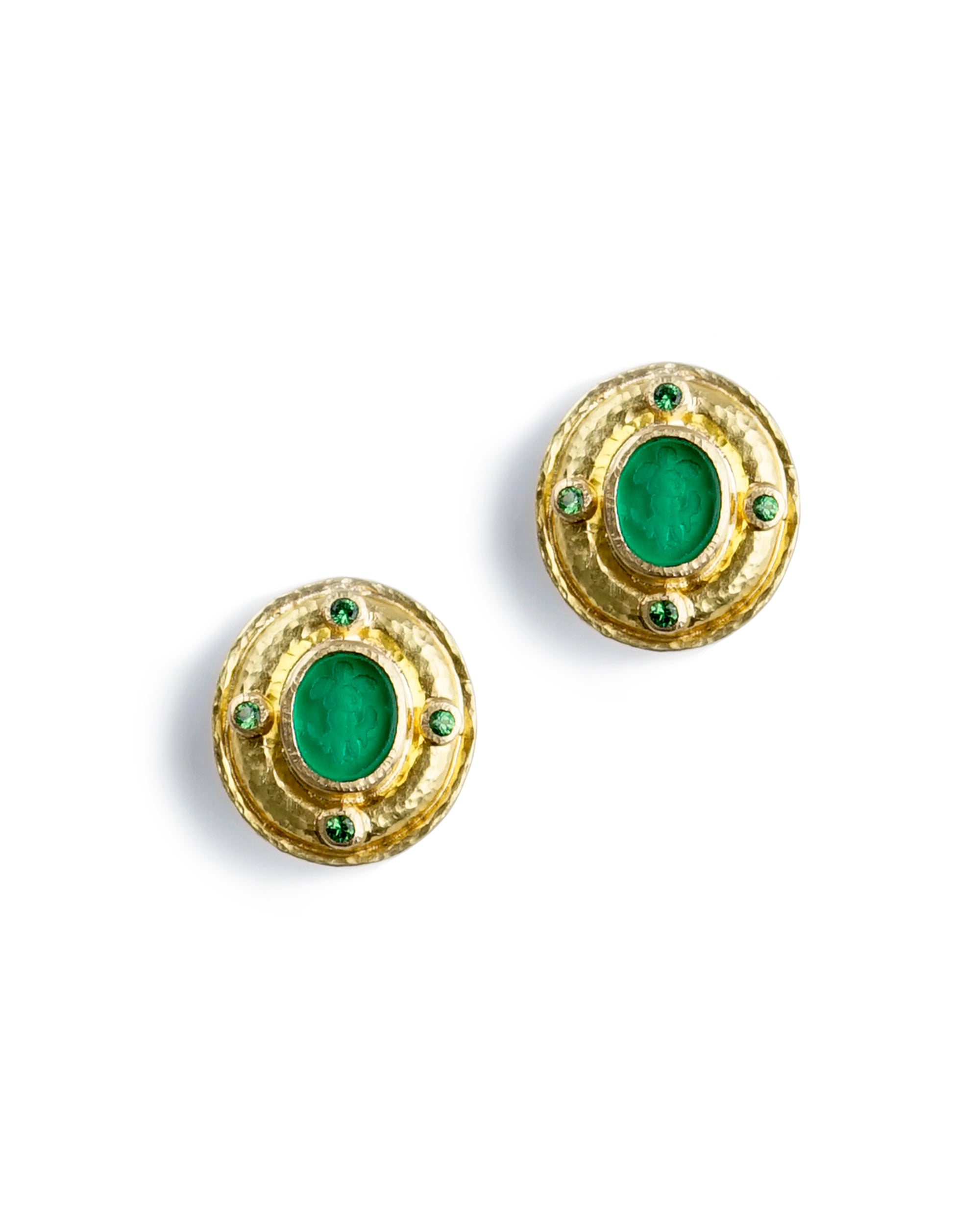 Green 'Micro Angel and Dog' Earrings