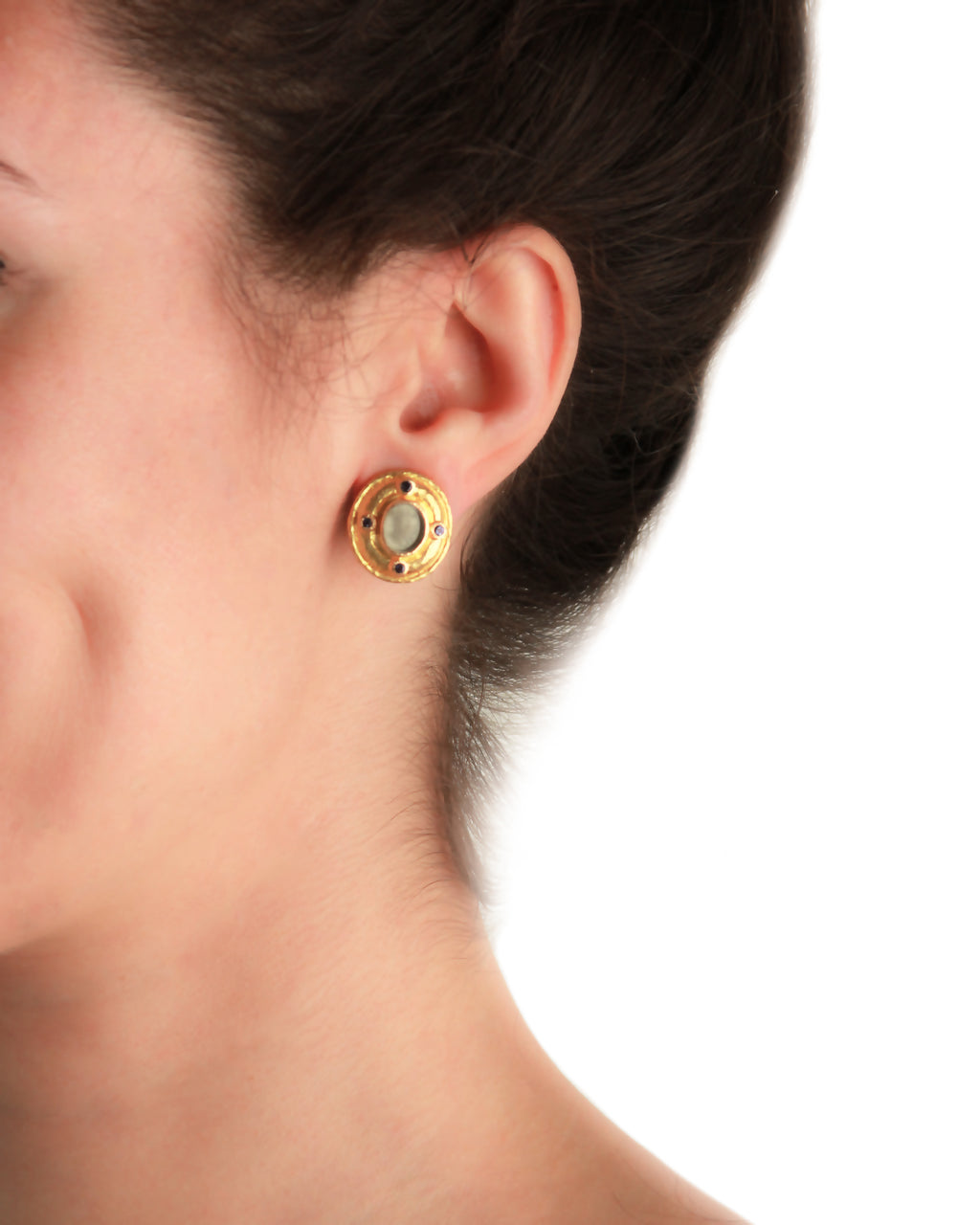 Green 'Micro Angel and Dog' Earrings