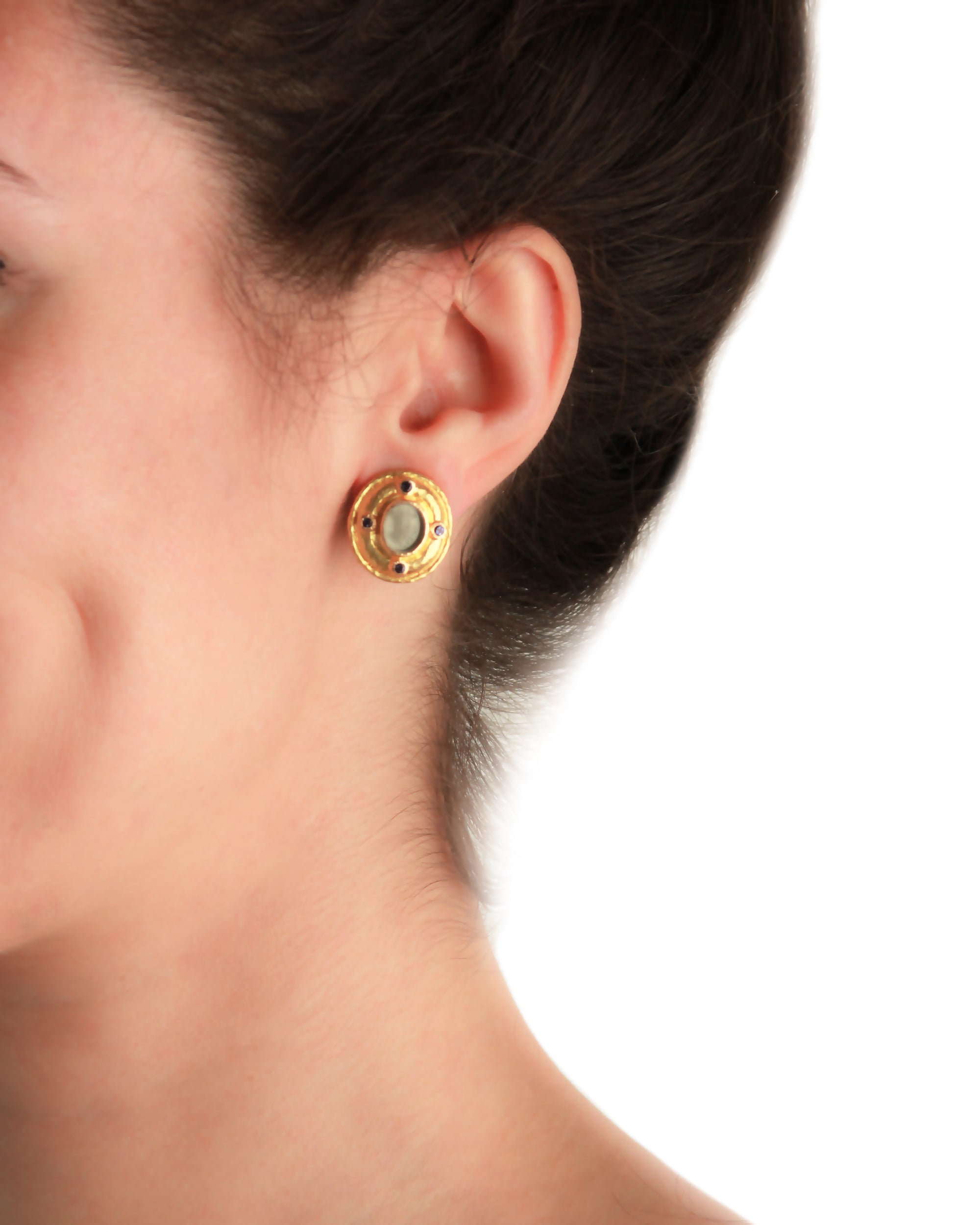 Green 'Micro Angel and Dog' Earrings