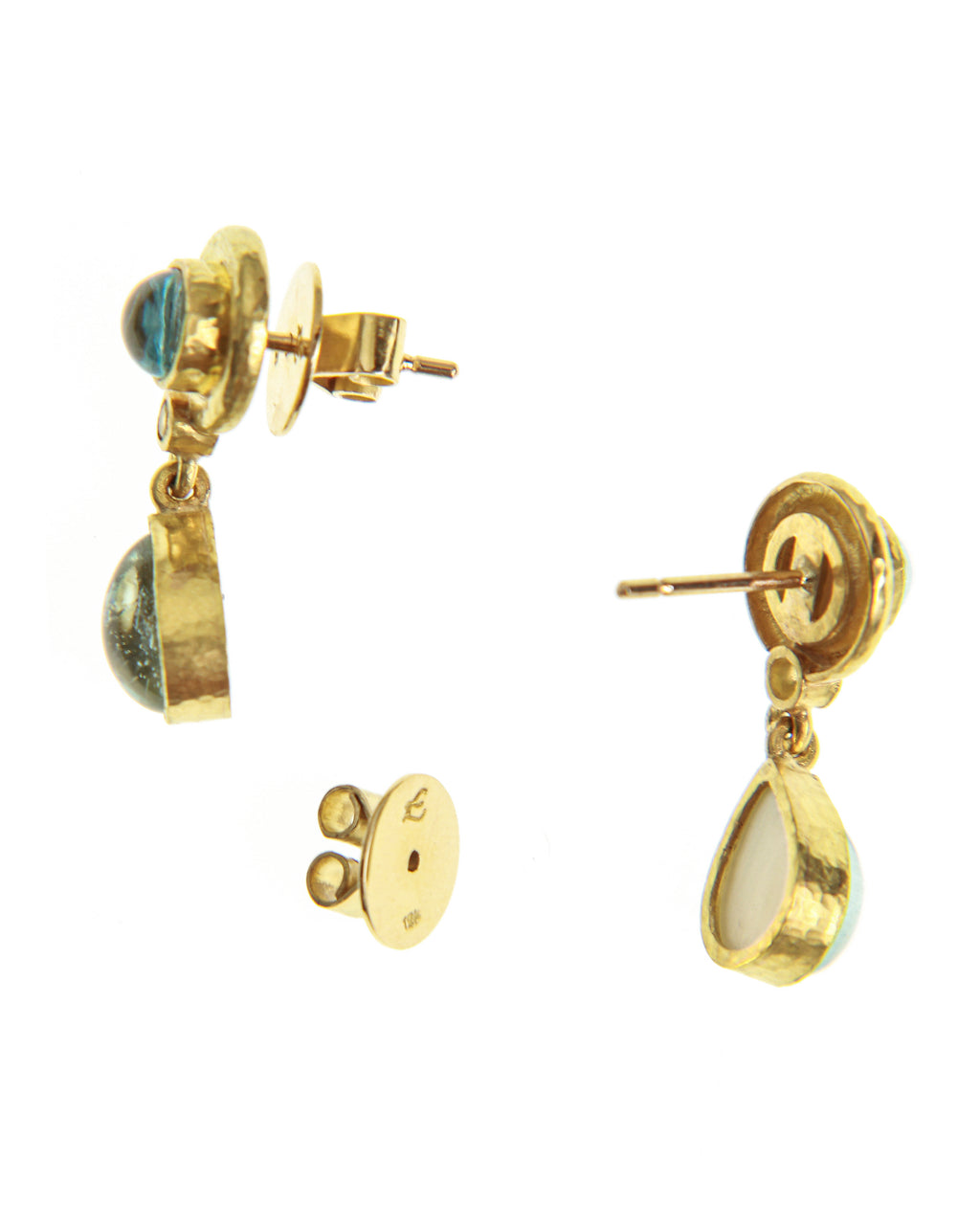 Aquamarine Drop Stud Earrings