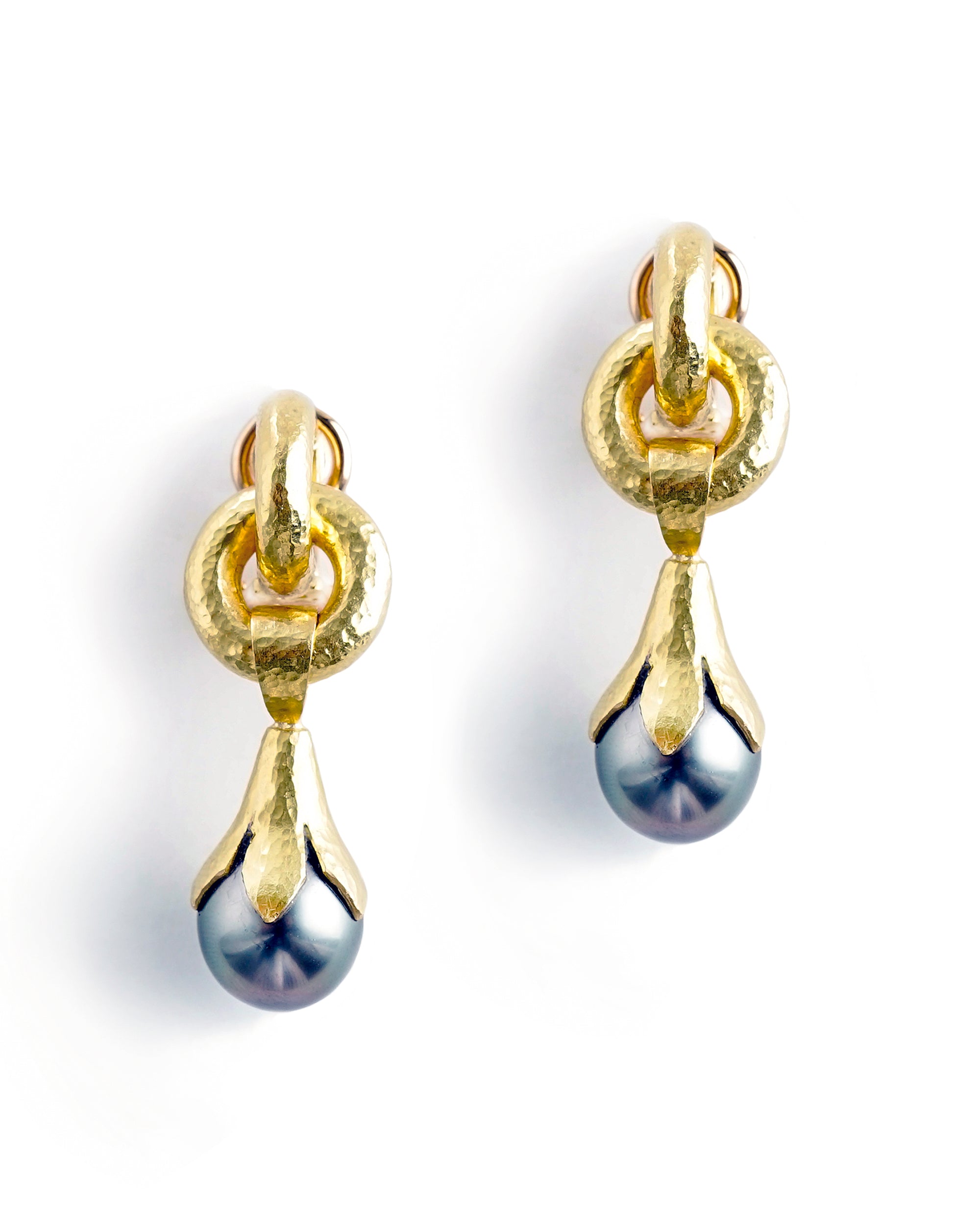 Black South Sea Pearl Cheerio Earrings