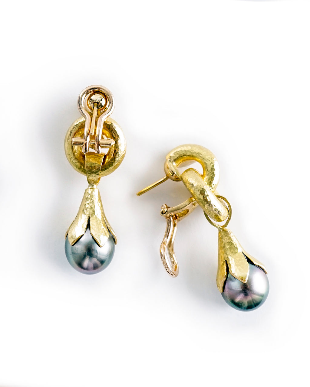 Black South Sea Pearl Cheerio Earrings