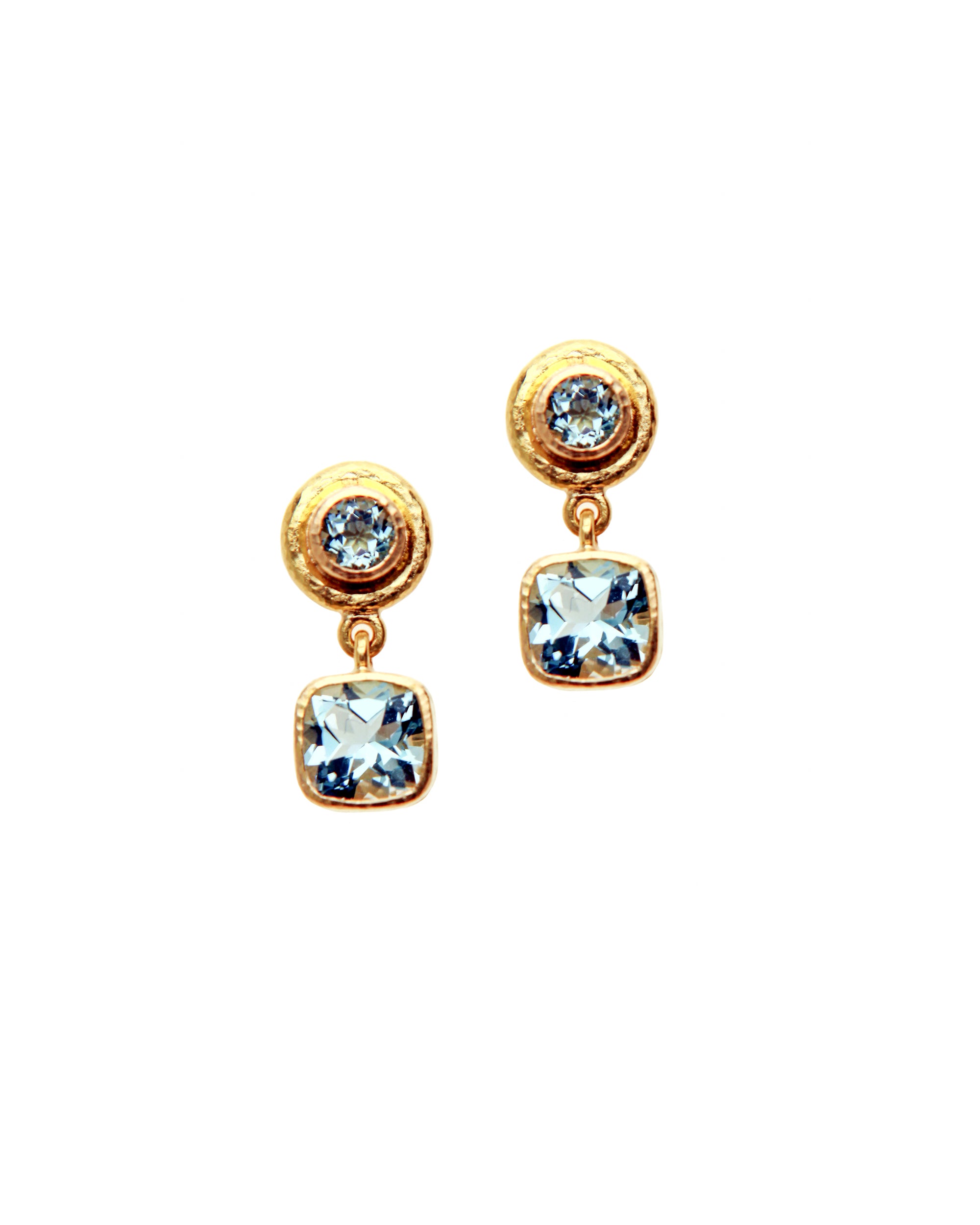 Aquamarine Drop Stud Earrings