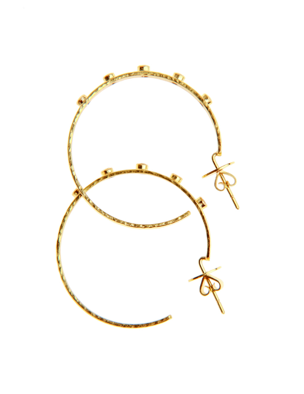 Diamond 1 1/2-Inch Ribbon Hoop Earrings