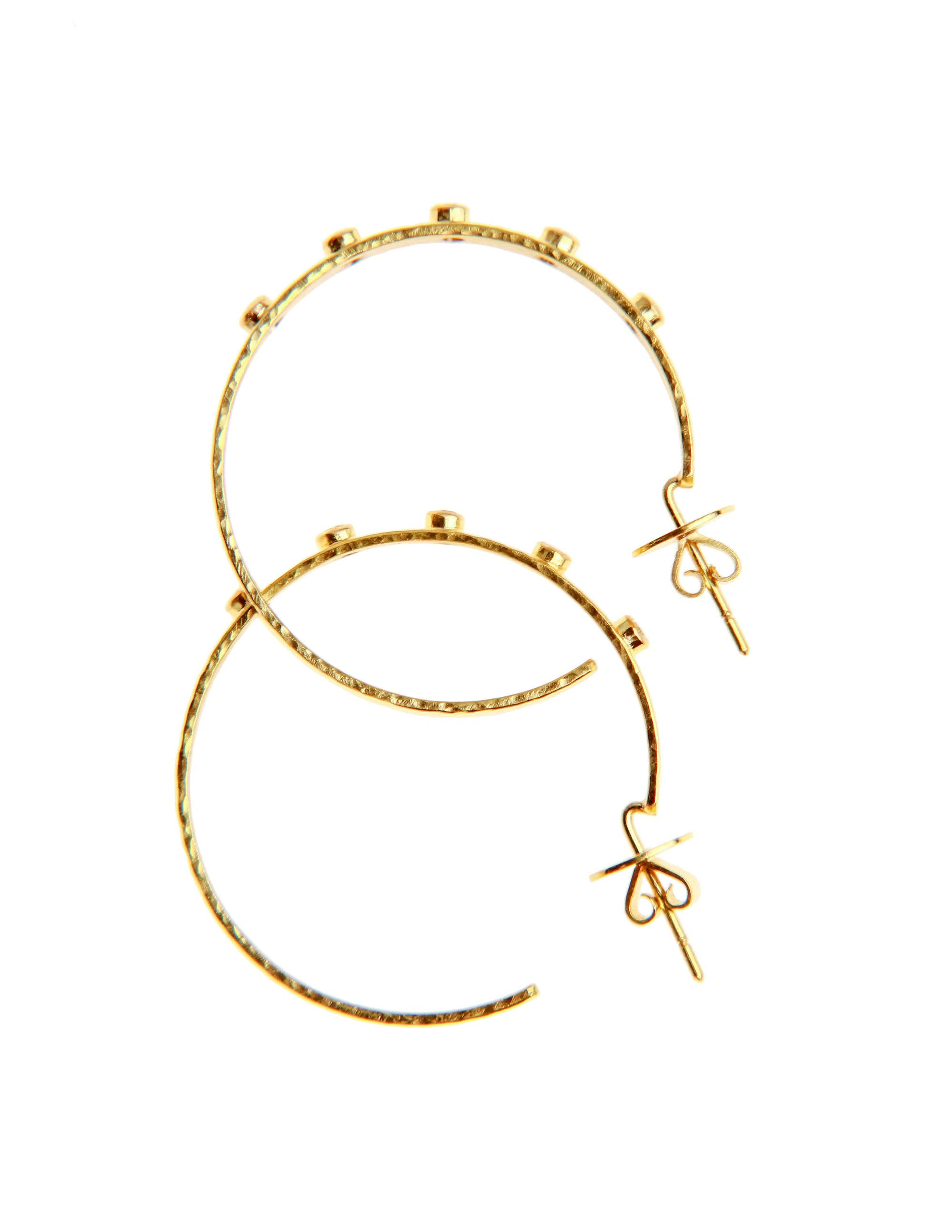 Diamond 1 1/2-Inch Ribbon Hoop Earrings