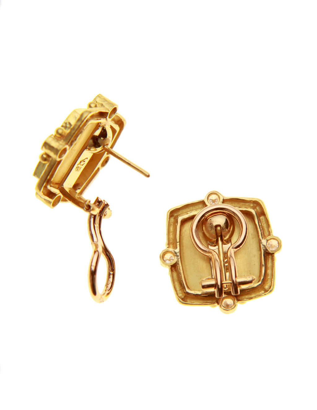 Gold 'Bee' and Diamond Earrings