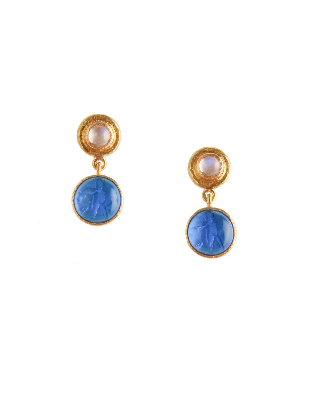 Peacock 'Cabochon Putto and Duck' Earrings