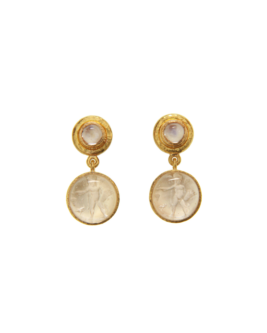 Crystal 'Cabochon Putto and Duck' Earrings