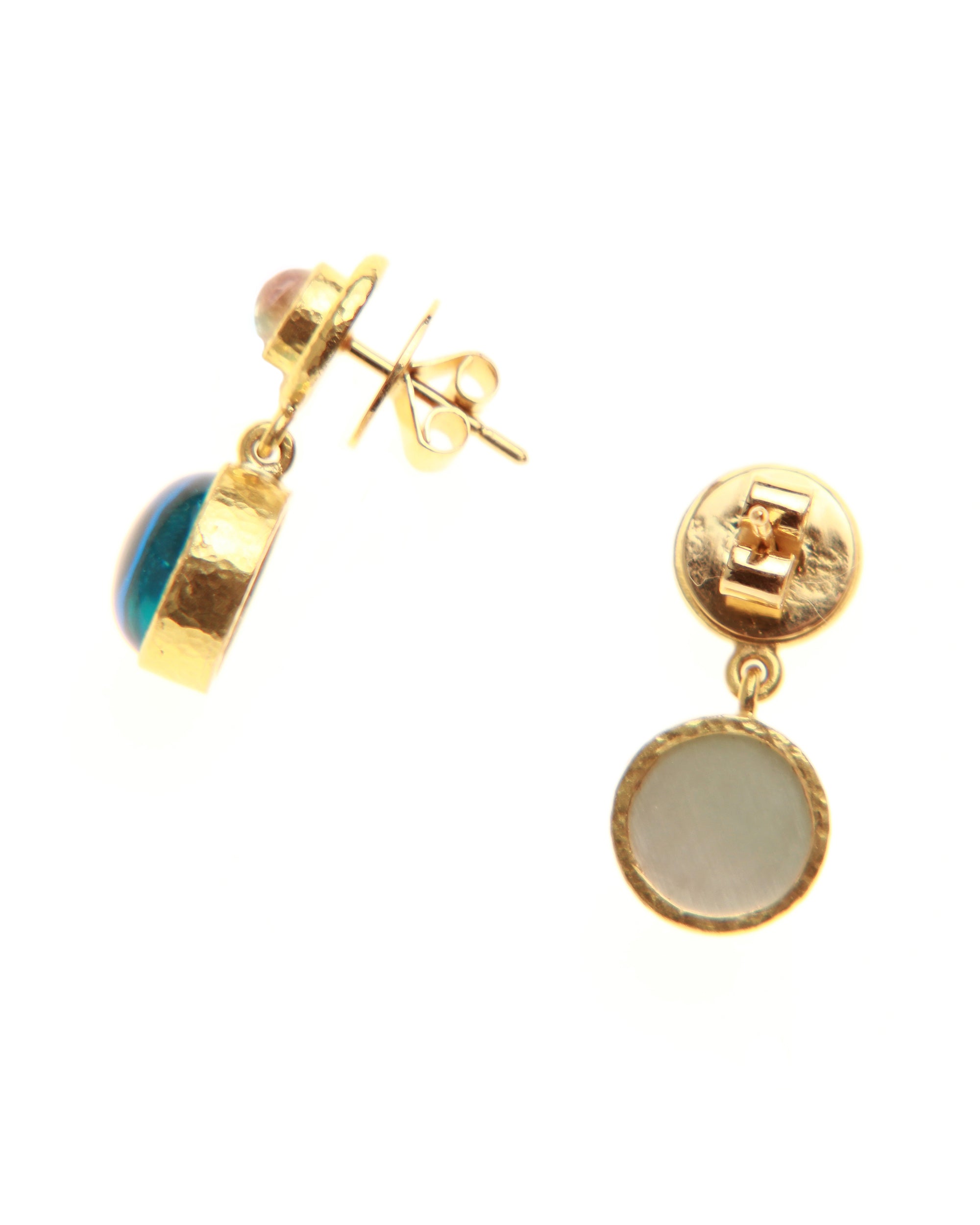 Swimming Pool 'Cabochon Putto and Duck' Earrings
