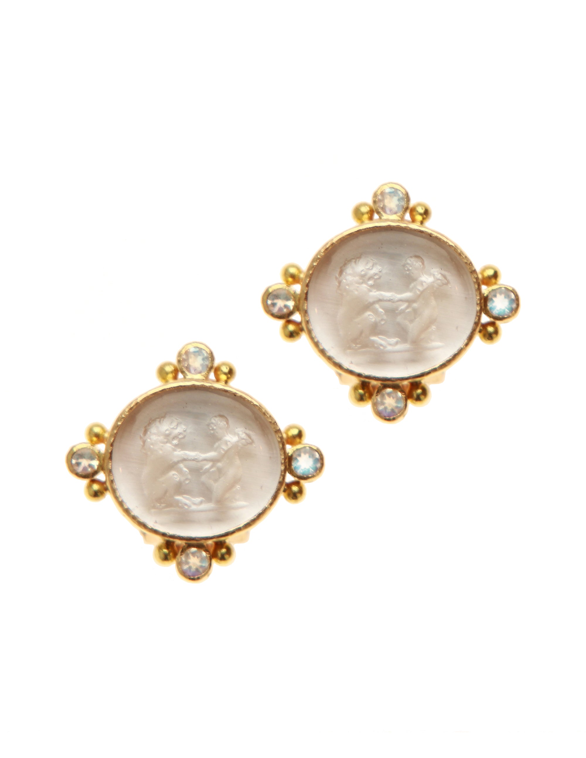 Crystal 'Lion and Putto' Earrings