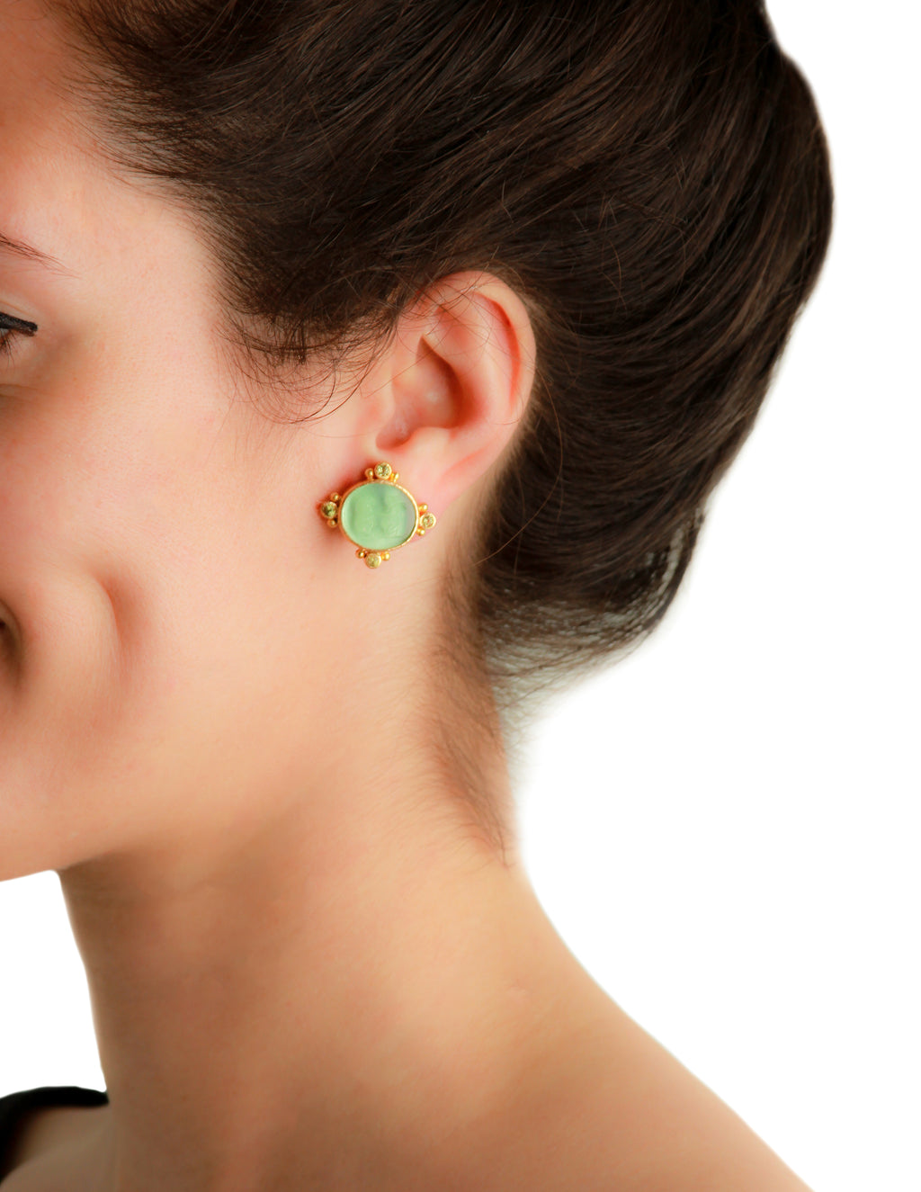 Black 'Lion and Putto' Earrings