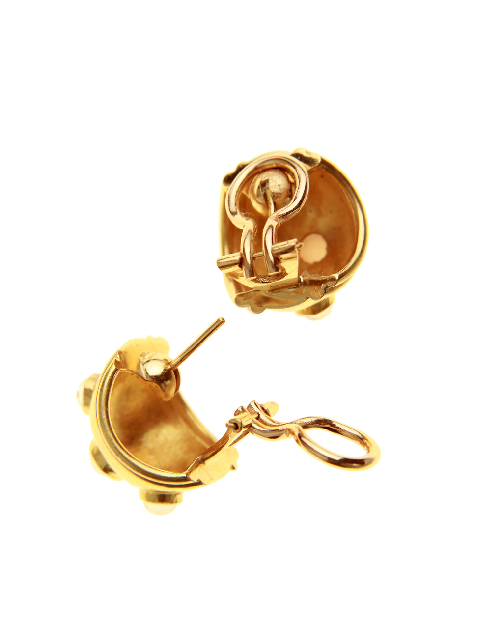 Small Moonstone Puff Earring