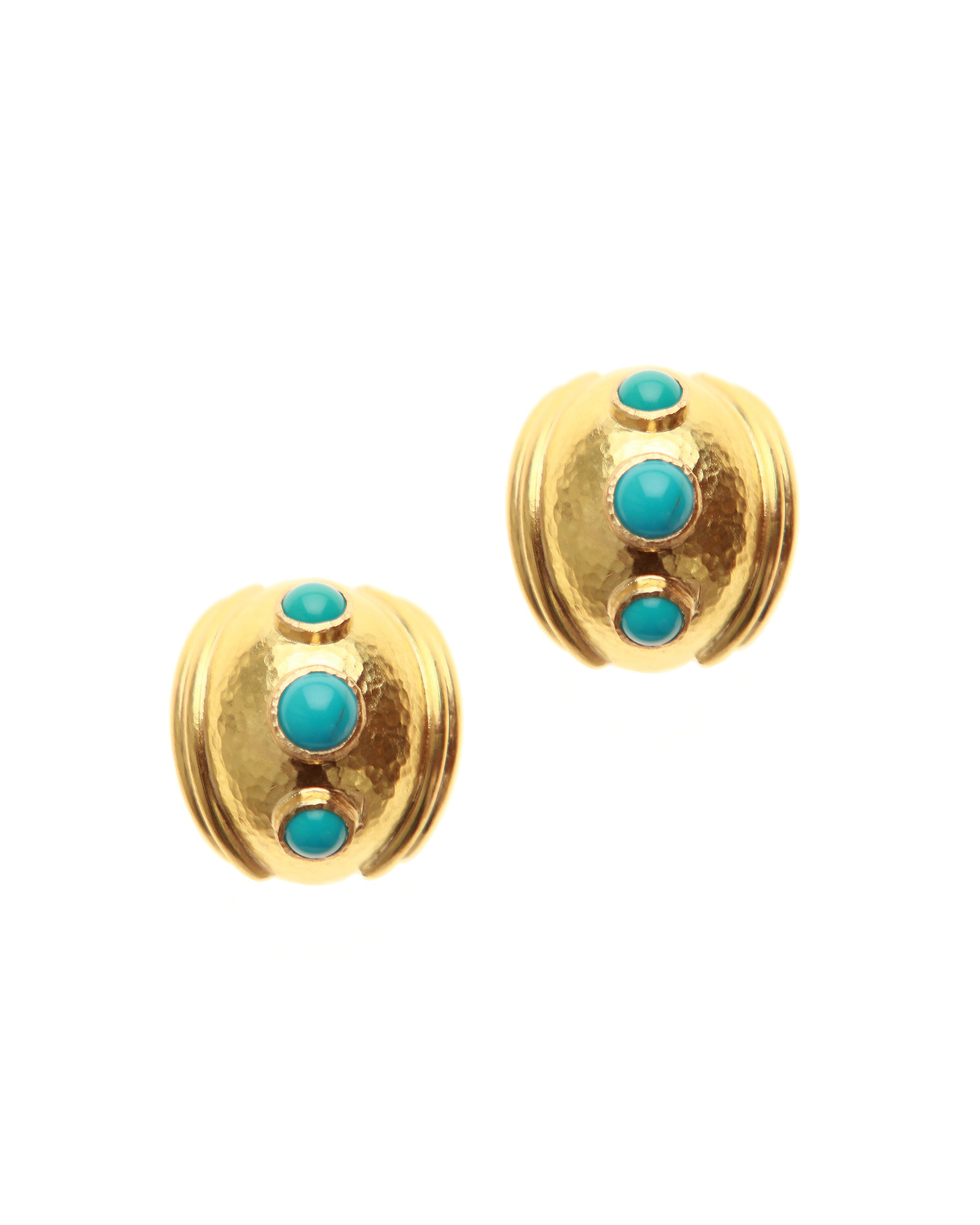 Sleeping Beauty Turquoise Small Puff Earrings