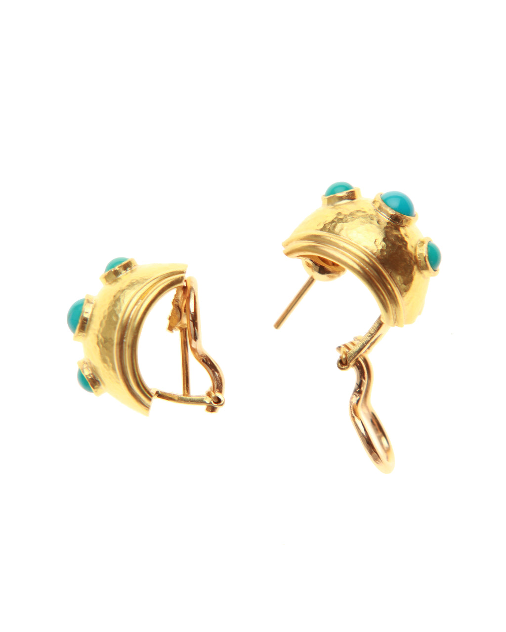 Sleeping Beauty Turquoise Small Puff Earrings