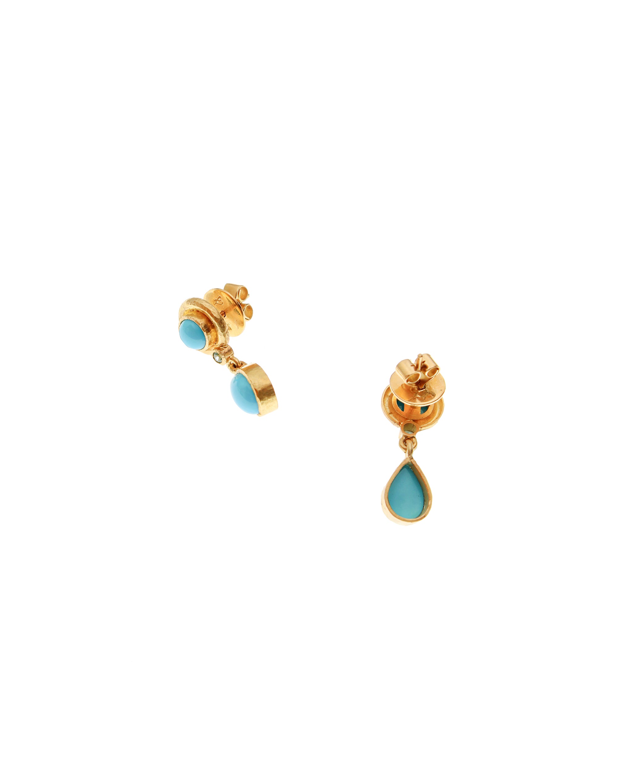 Sleeping Beauty Turquoise Drop Stud Earrings