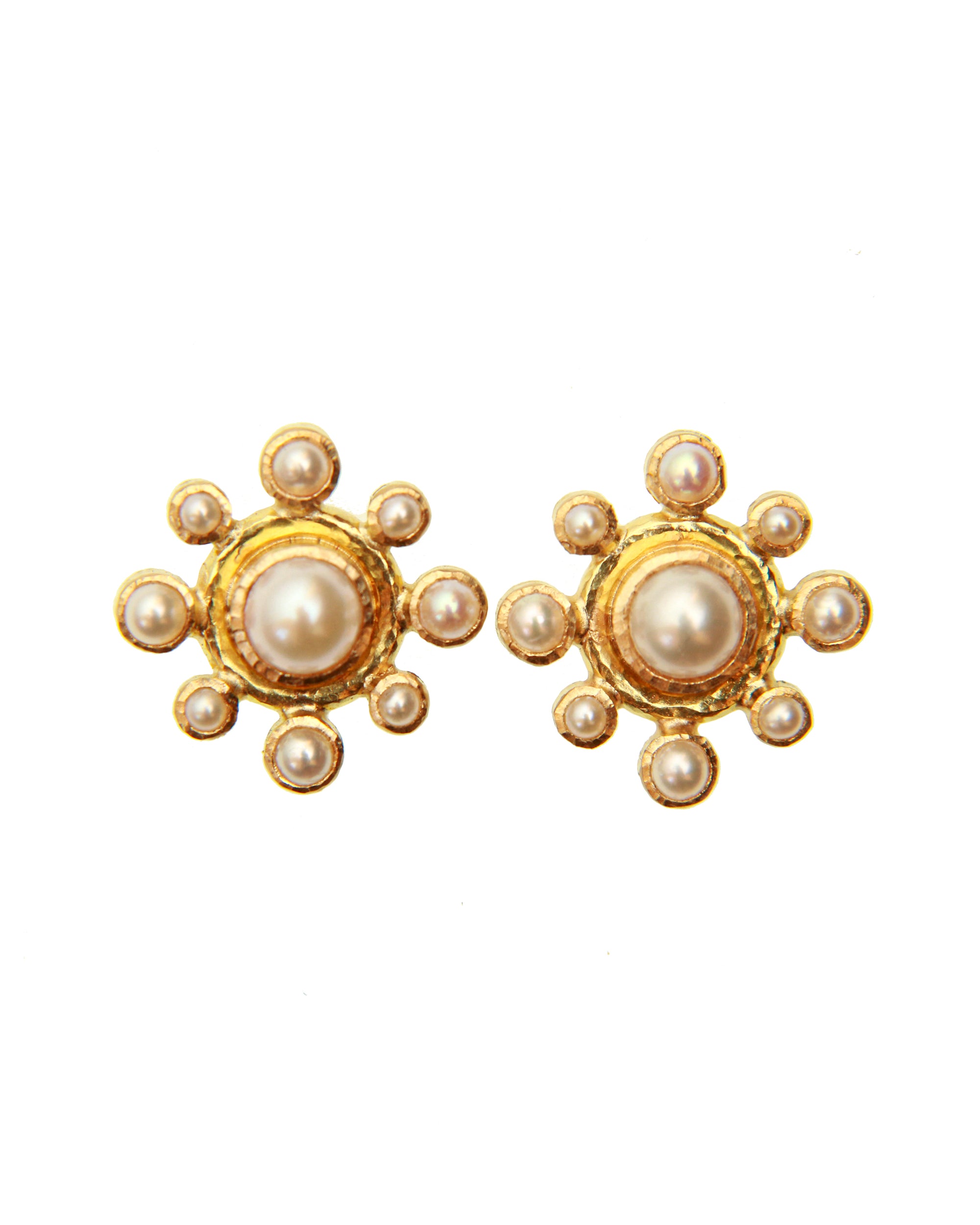 White Pearl Stud Earrings