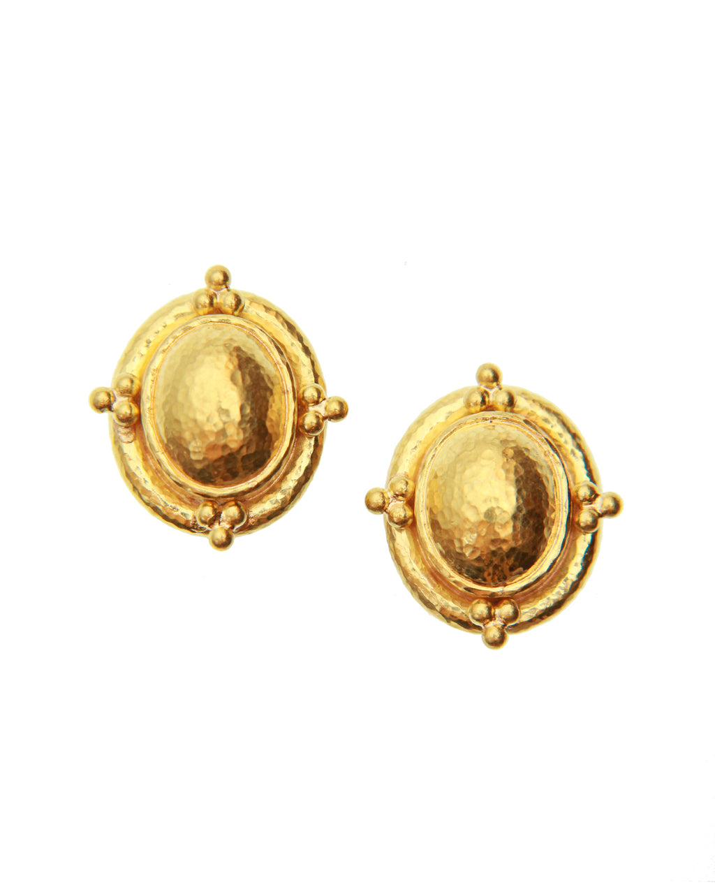 Gold Dome Earring with Triads