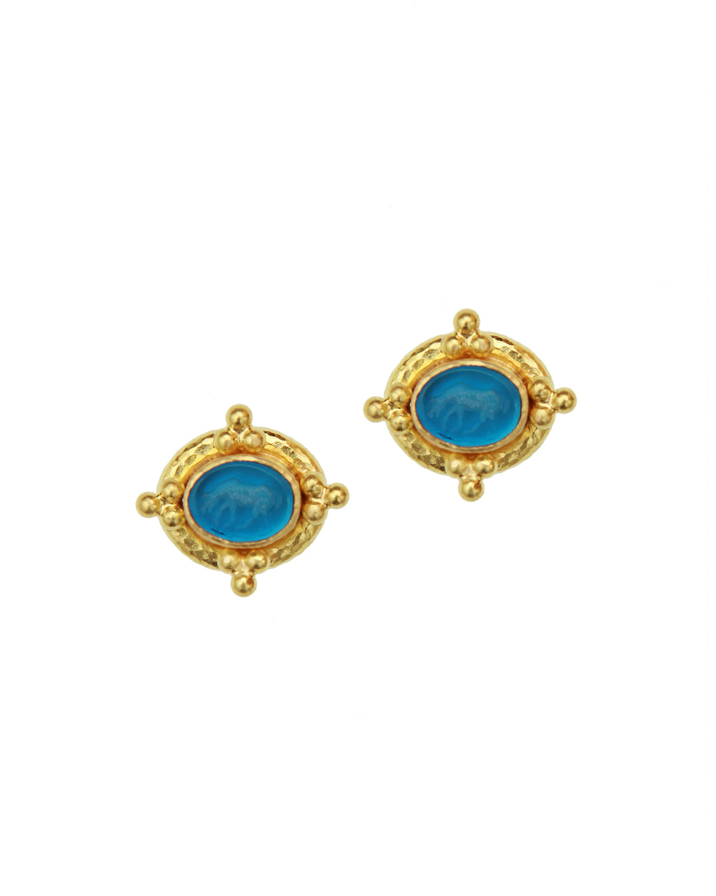 Peacock 'Micro Horse' Stud Earrings