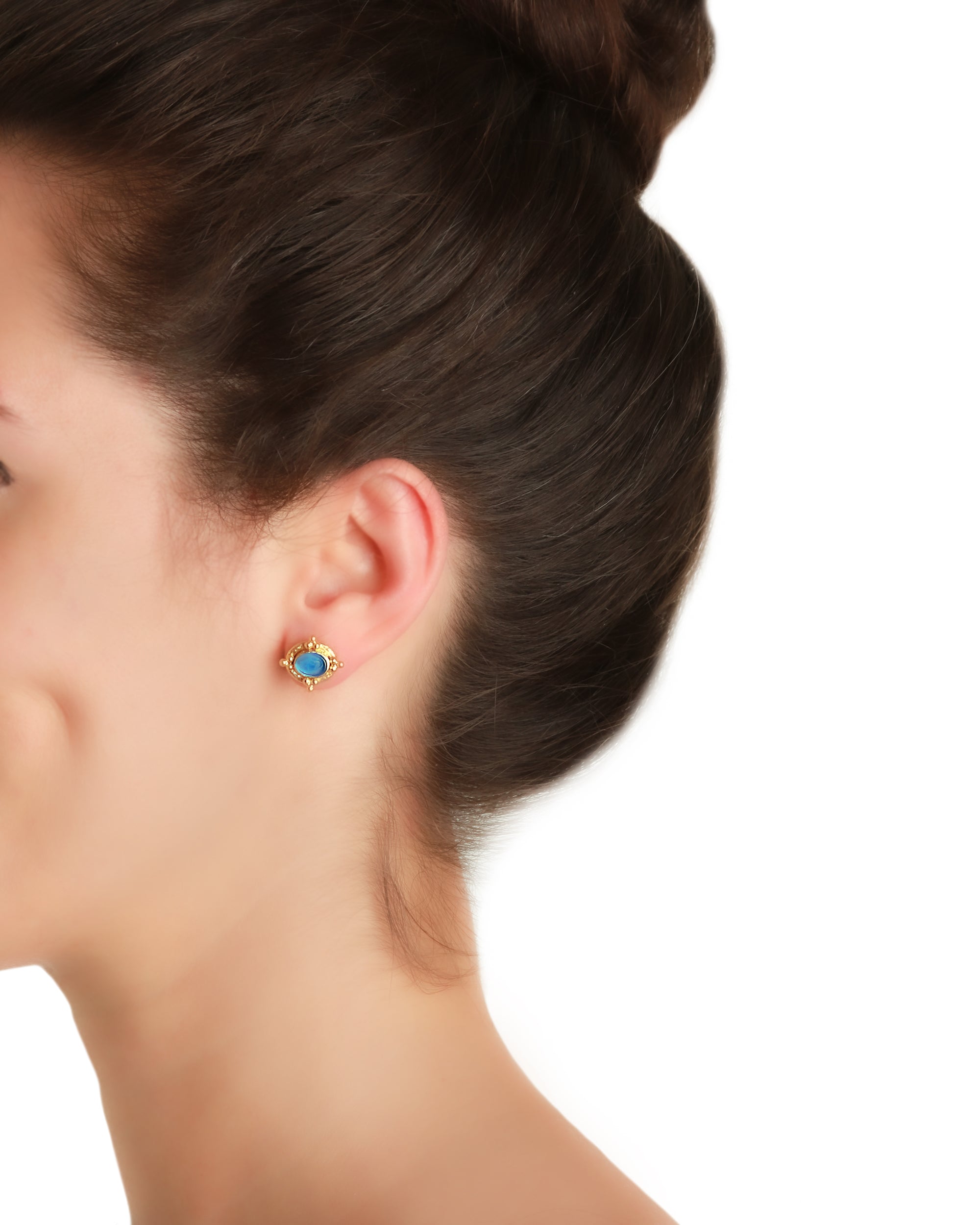 Black 'Micro Horse' Stud Earrings