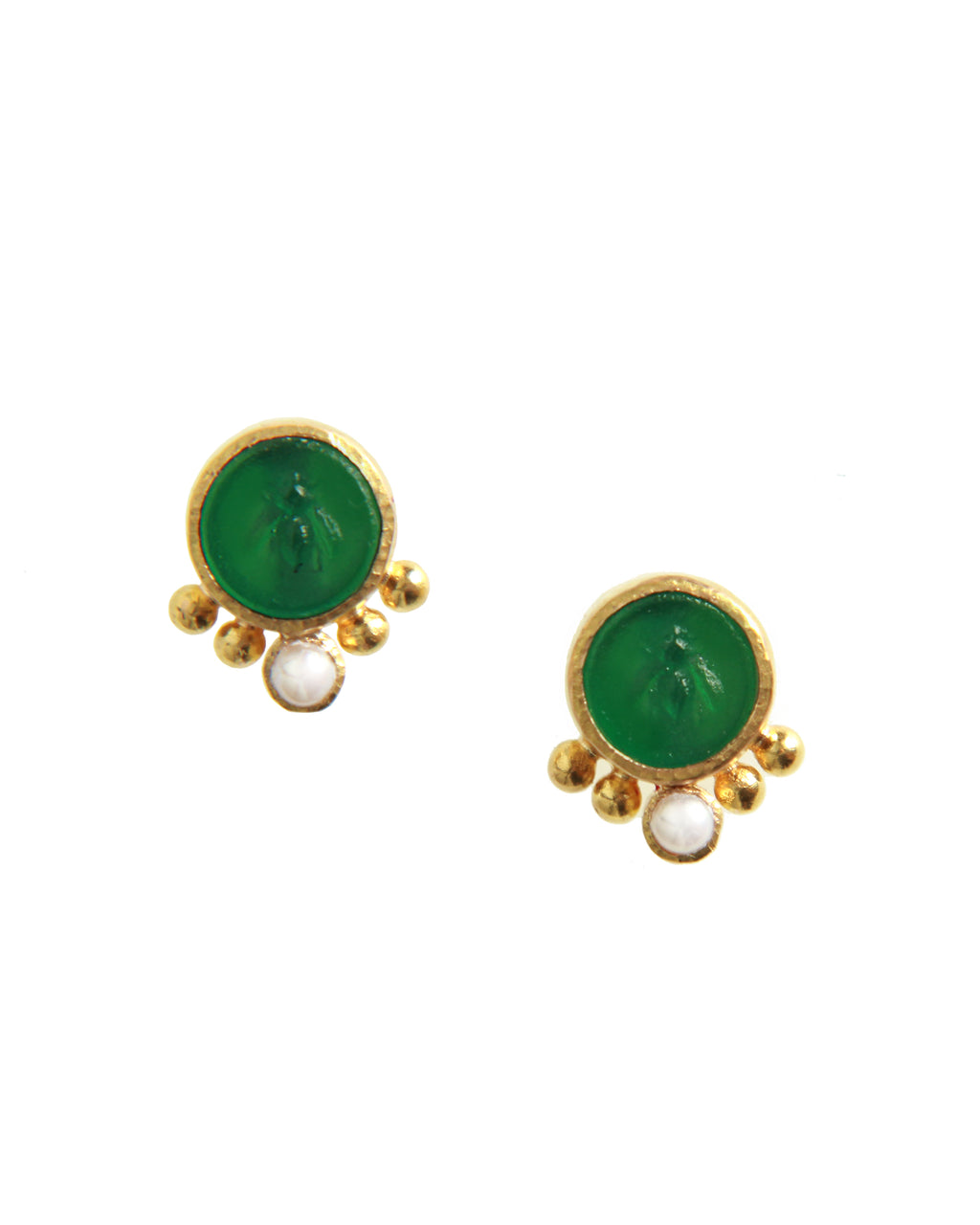 Pine 'Tiny Bee' Stud Earrings