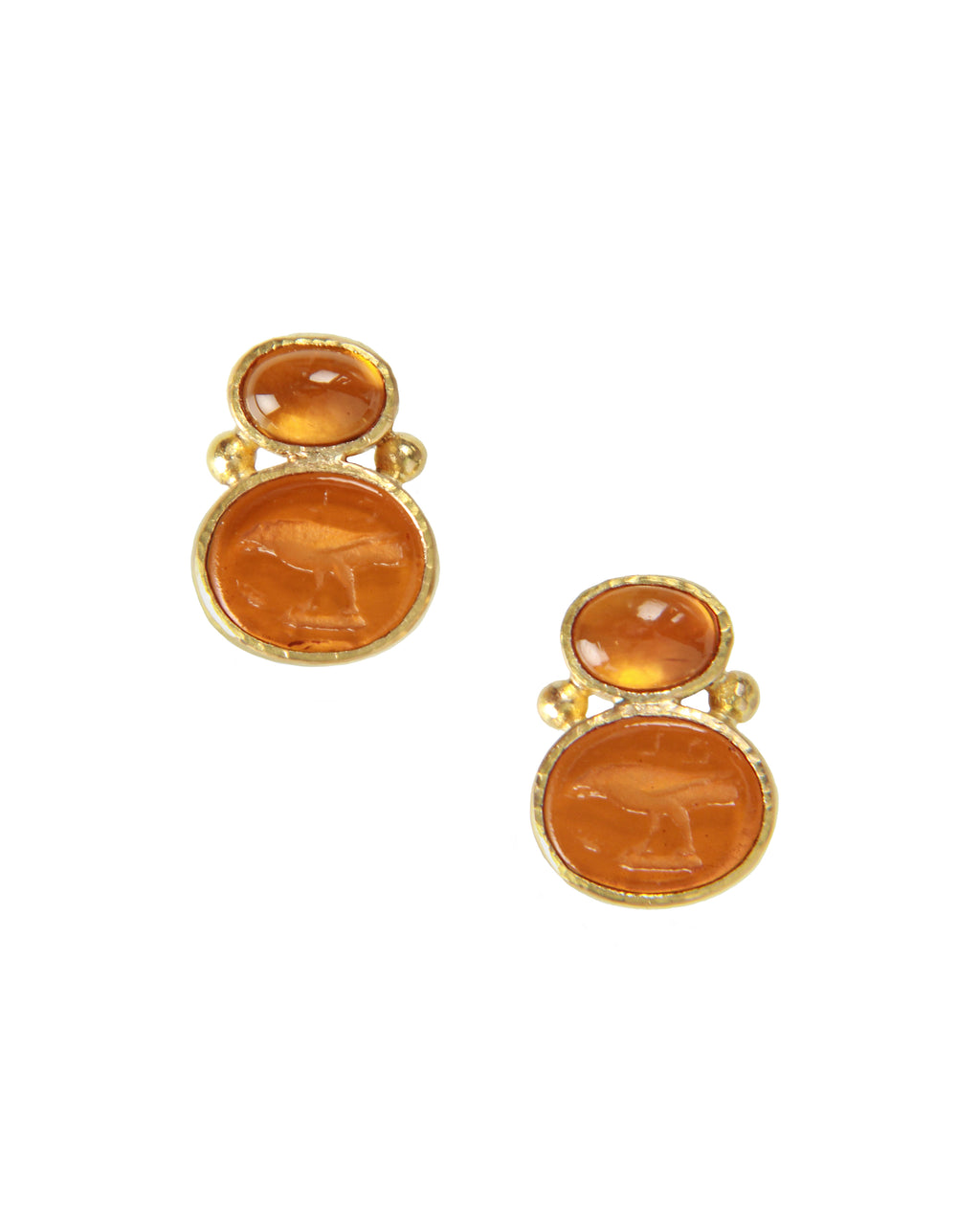 Amber 'Tiny Bird' Stud Earrings
