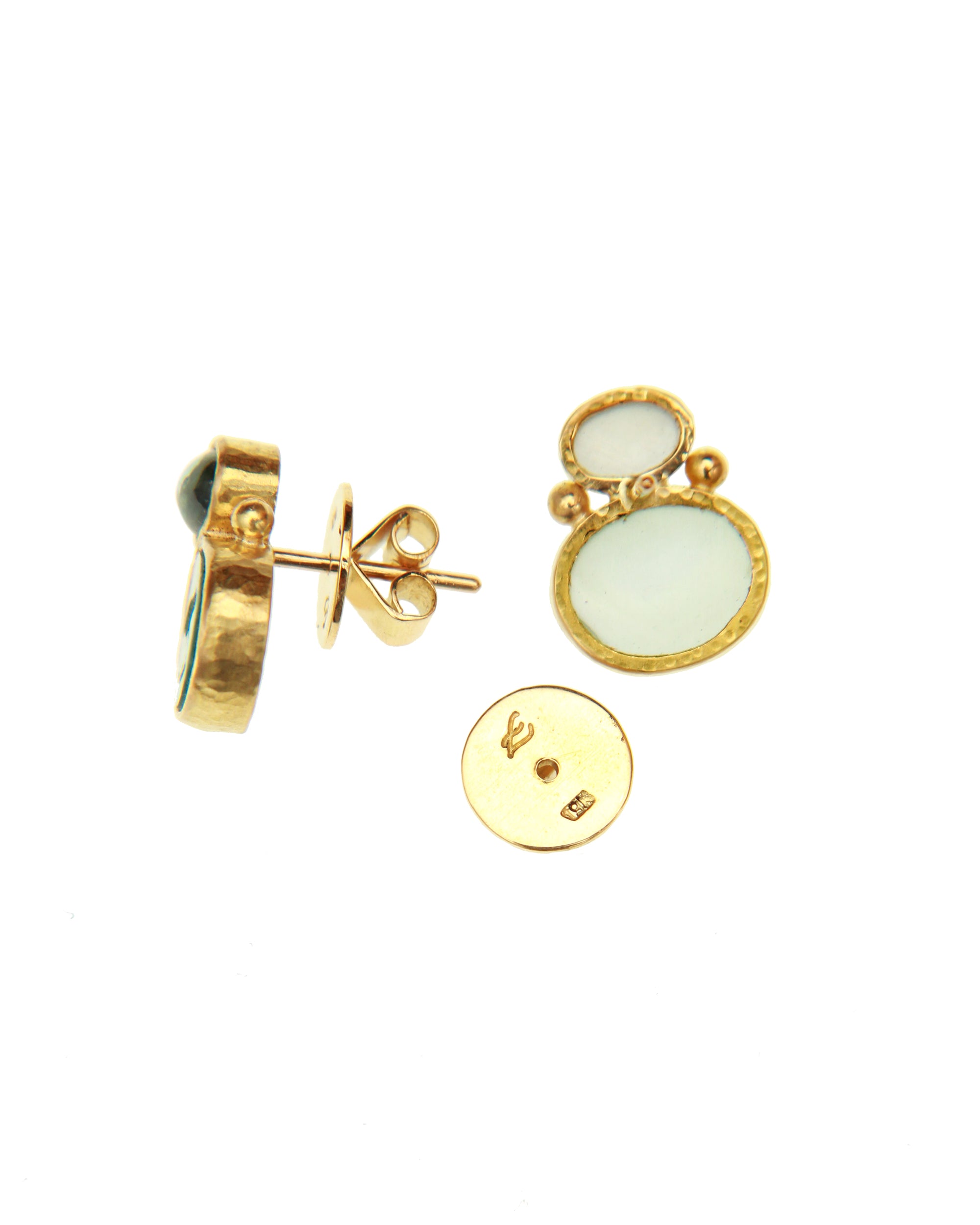 Green 'Tiny Bird' Stud Earrings