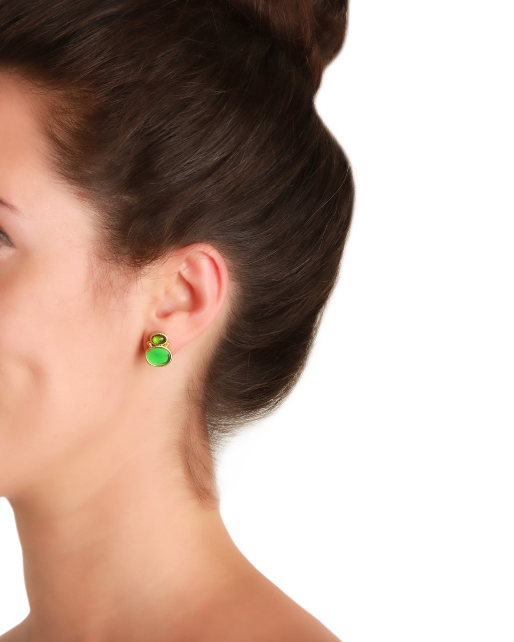 Green 'Tiny Bird' Stud Earrings