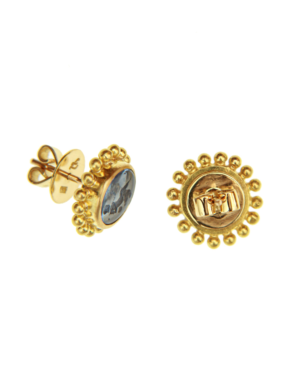 Cerulean 'Round Cupid' Stud Earrings