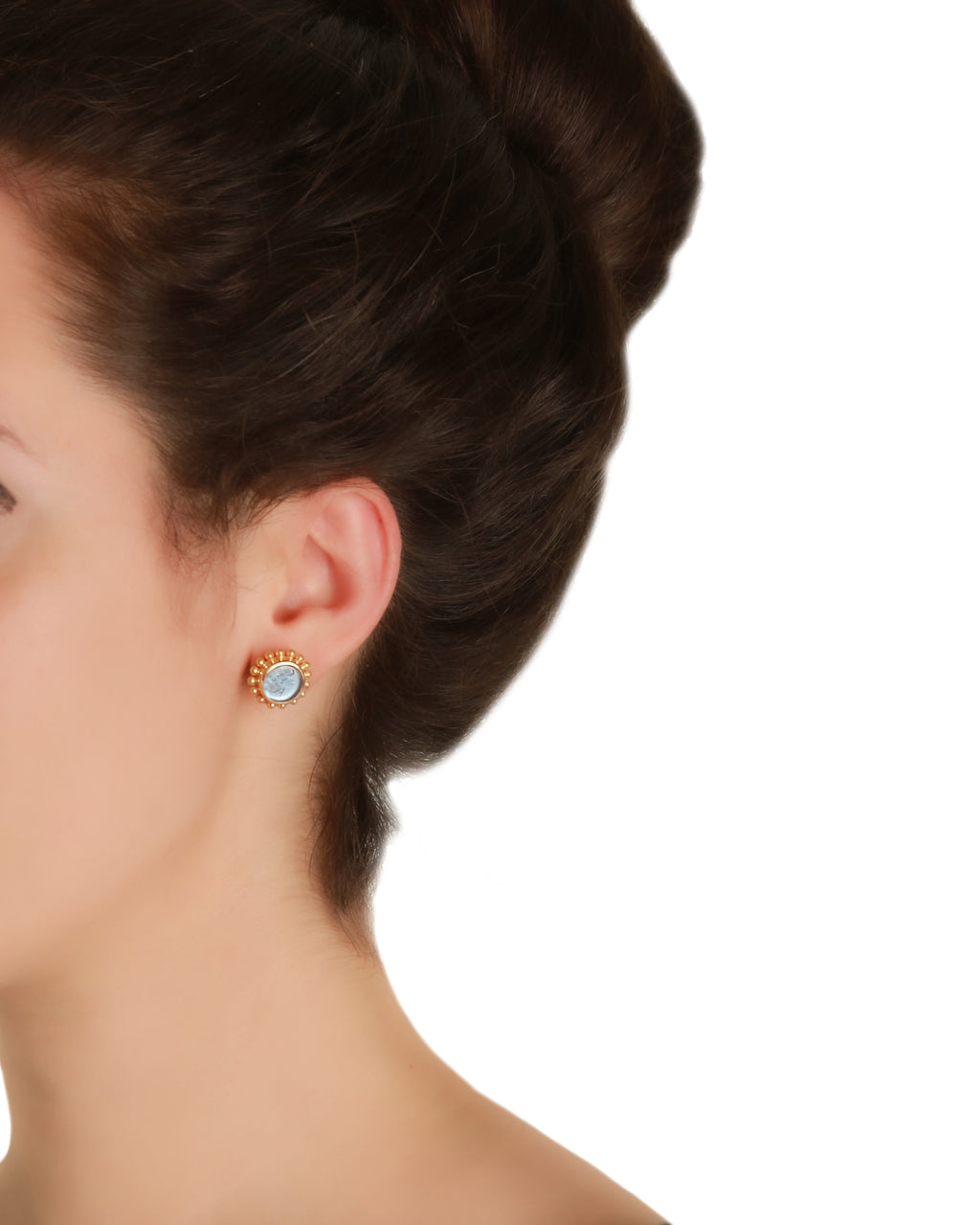 Cerulean 'Round Cupid' Stud Earrings