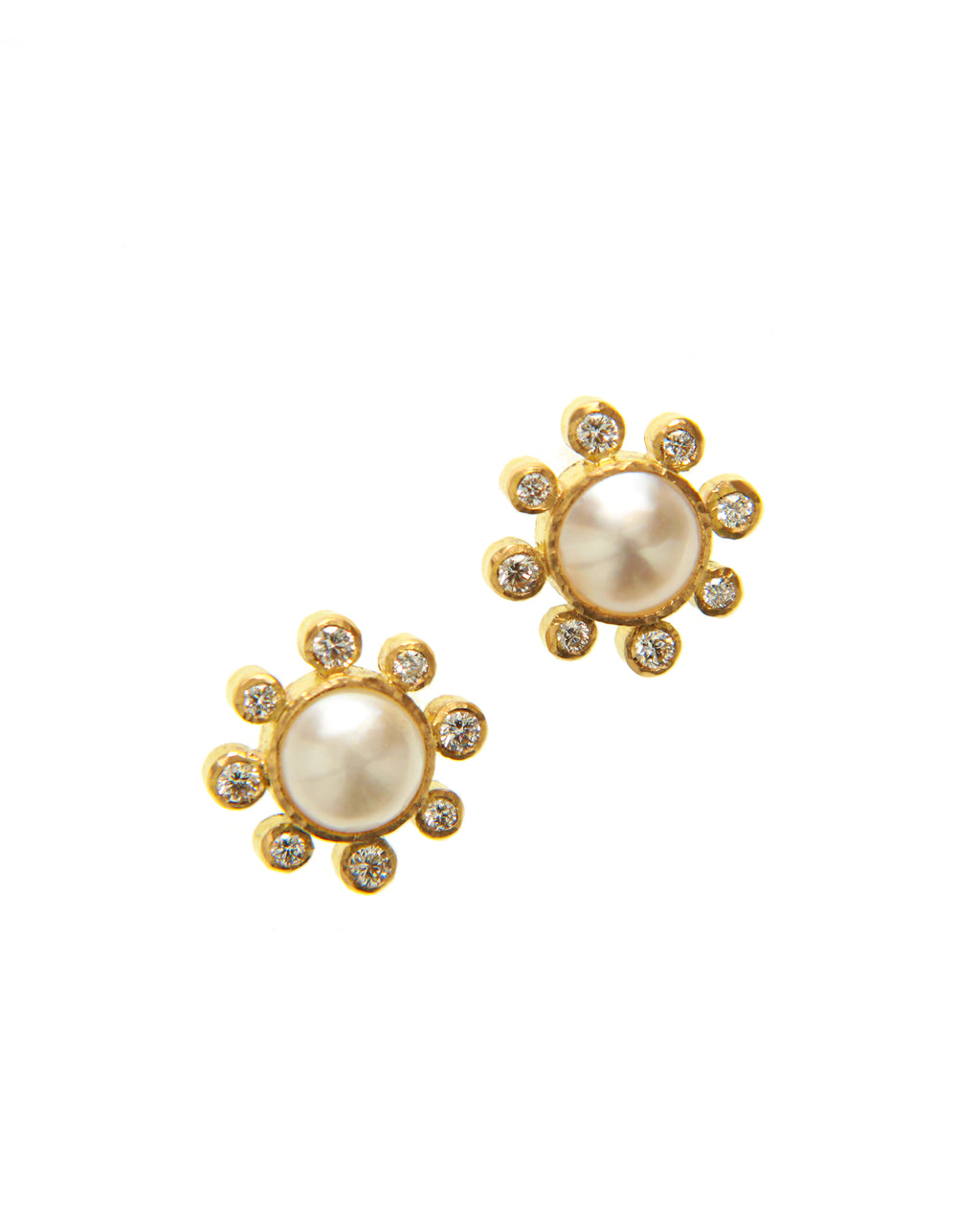 Akoya Pearl and Diamond Stud Earrings