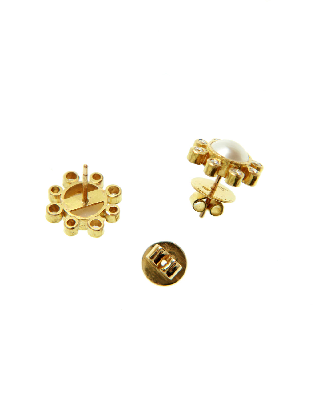 Akoya Pearl and Diamond Stud Earrings