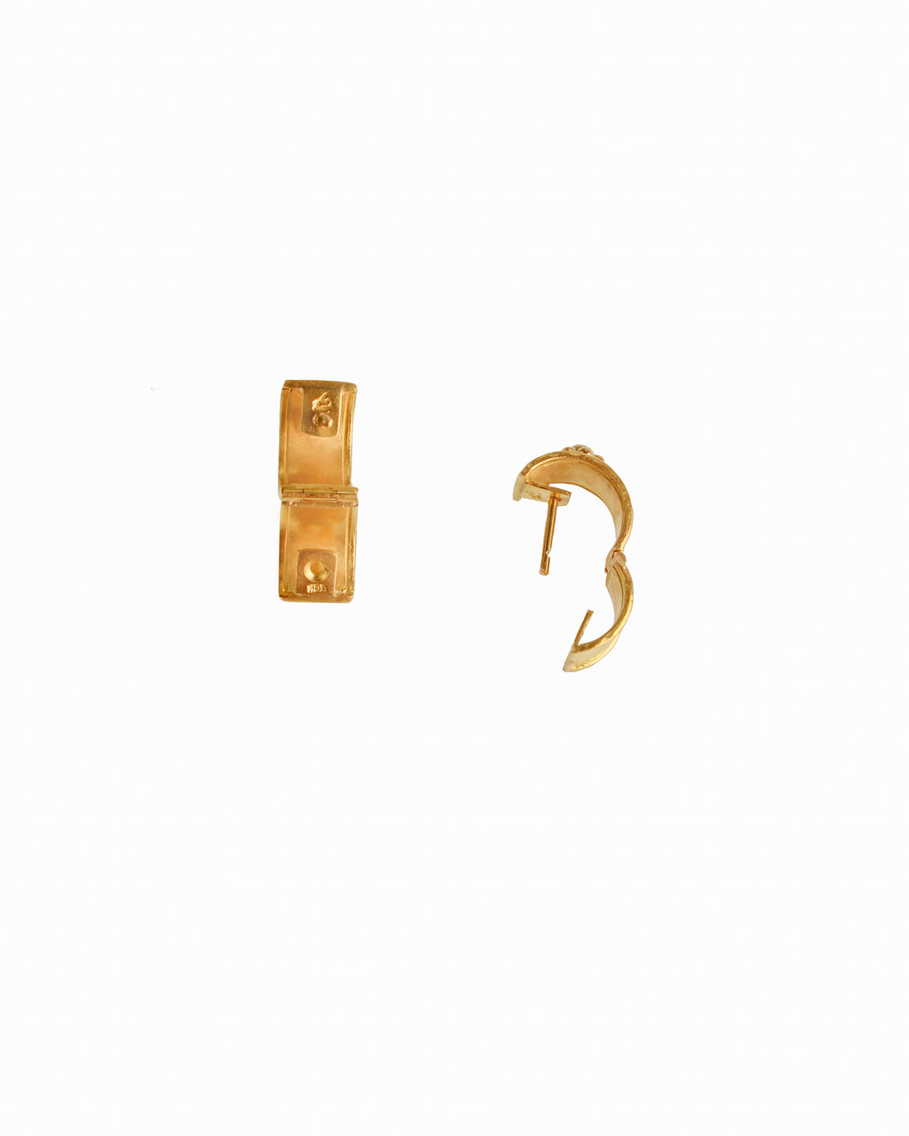 Gold Daisy Flat Hoop Earrings