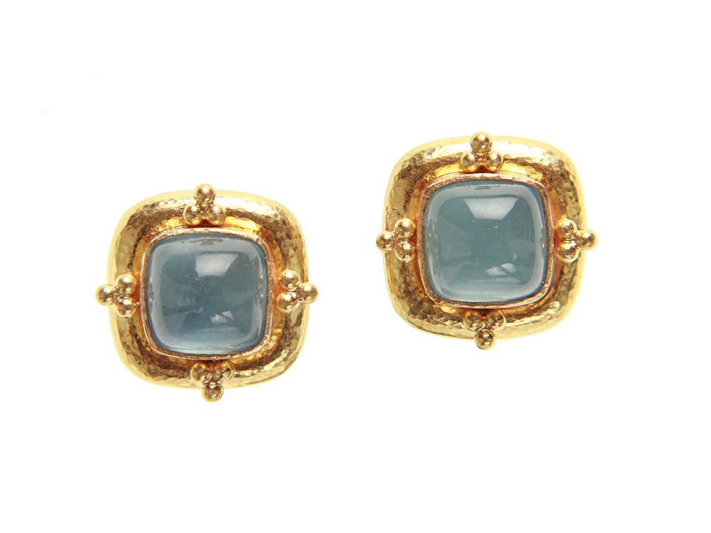 Cabochon Aquamarine Earrings